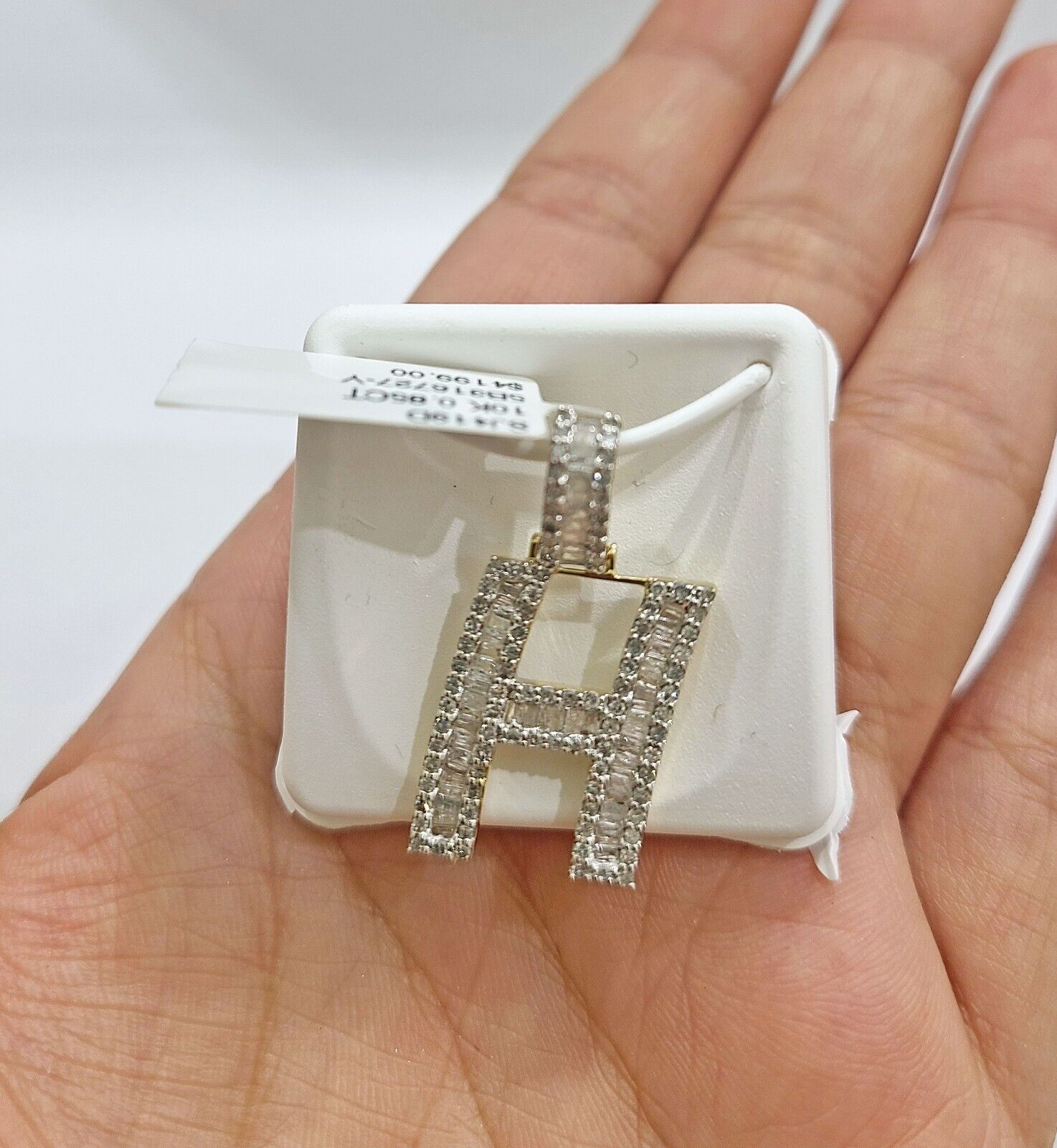 Real 10K Yellow Gold Initials Diamond Cut Charm A - Z Pendant Alphabets - GoldenlinQ