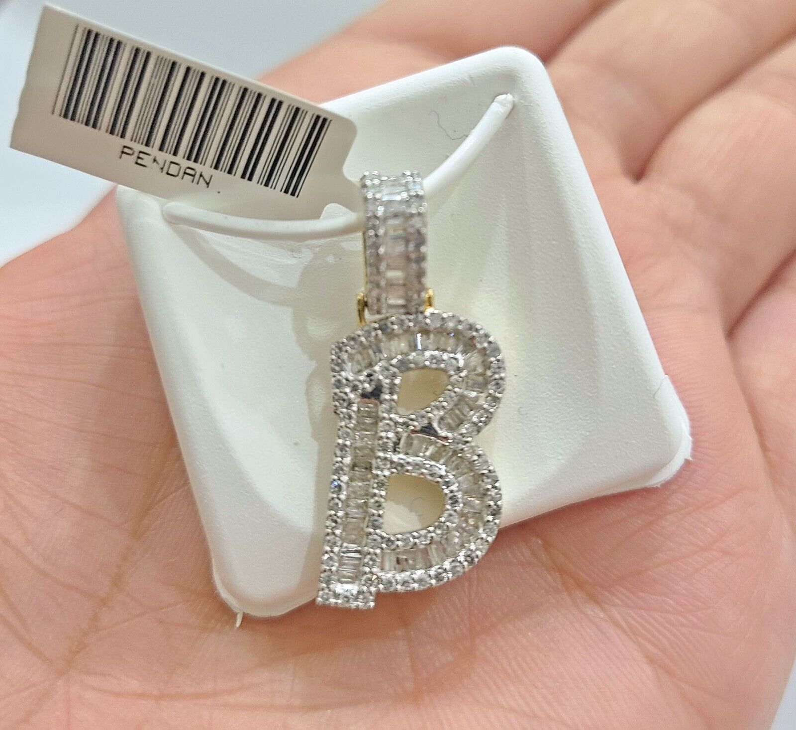 Real 10K Yellow Gold Initials Diamond Cut Charm A - Z Pendant Alphabets - GoldenlinQ