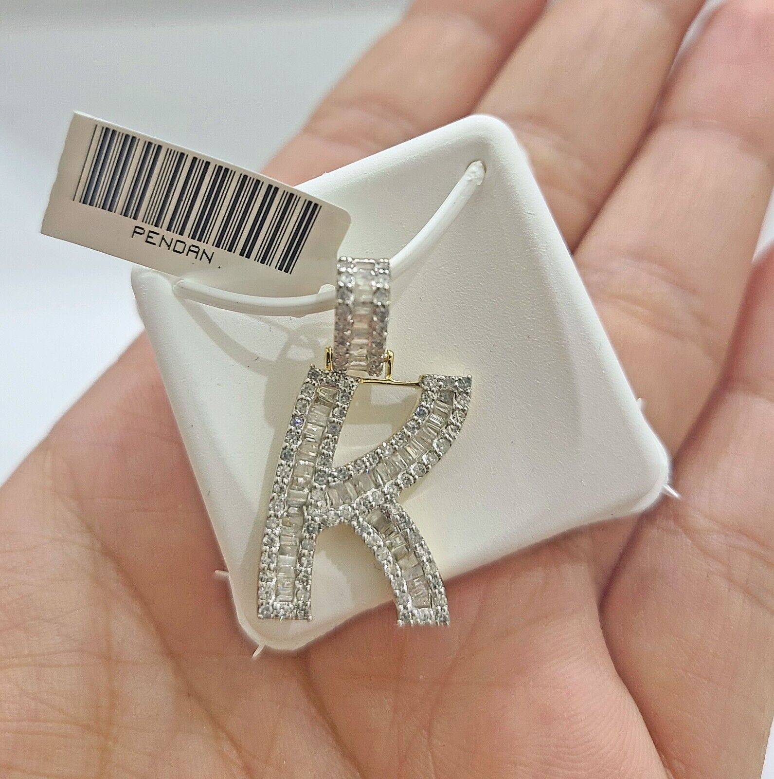 Real 10K Yellow Gold Initials Diamond Cut Charm A - Z Pendant Alphabets - GoldenlinQ