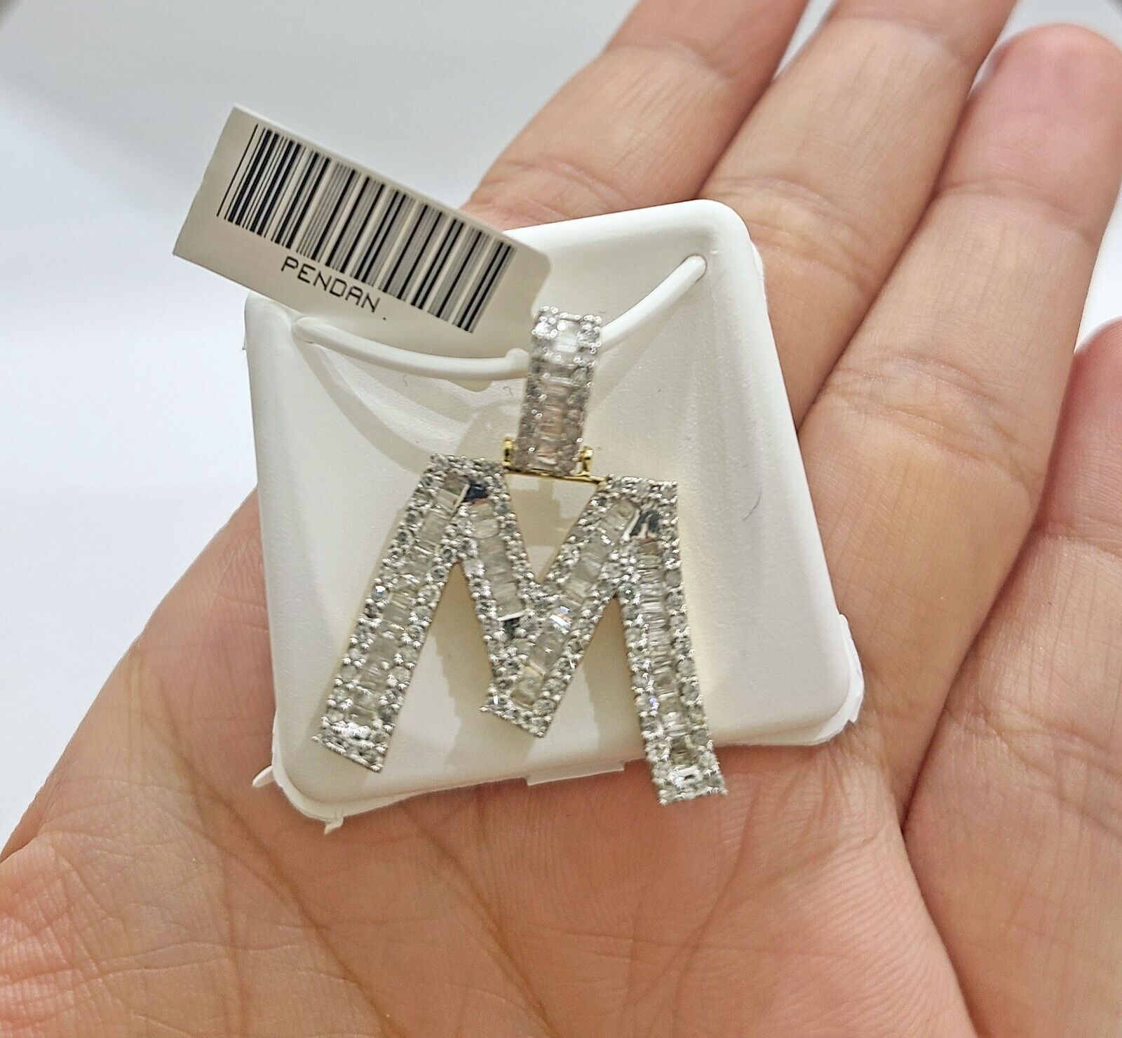 Real 10K Yellow Gold Initials Diamond Cut Charm A - Z Pendant Alphabets - GoldenlinQ