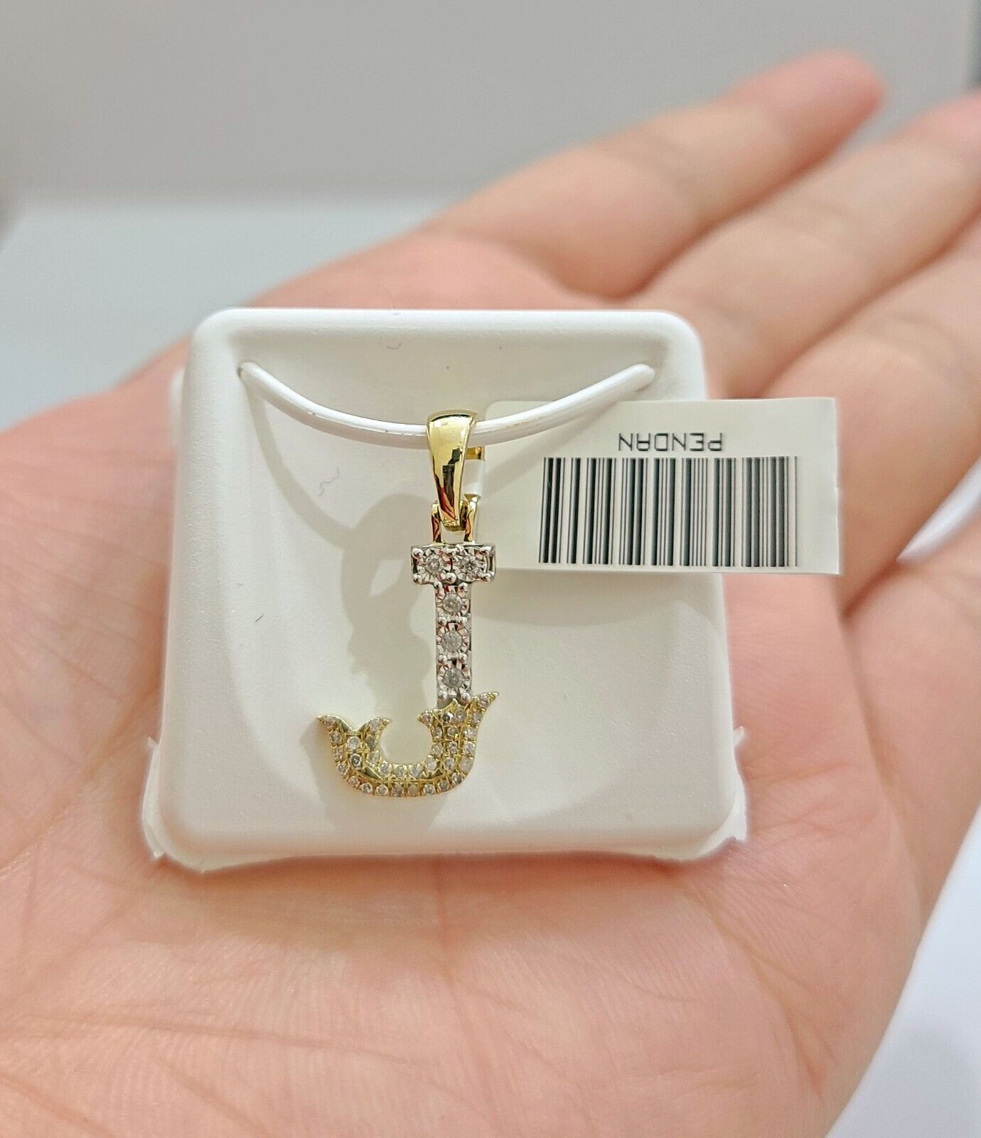Real 10K Yellow Gold Initials Diamond Cut Charm A - Z Pendant Alphabets - GoldenlinQ