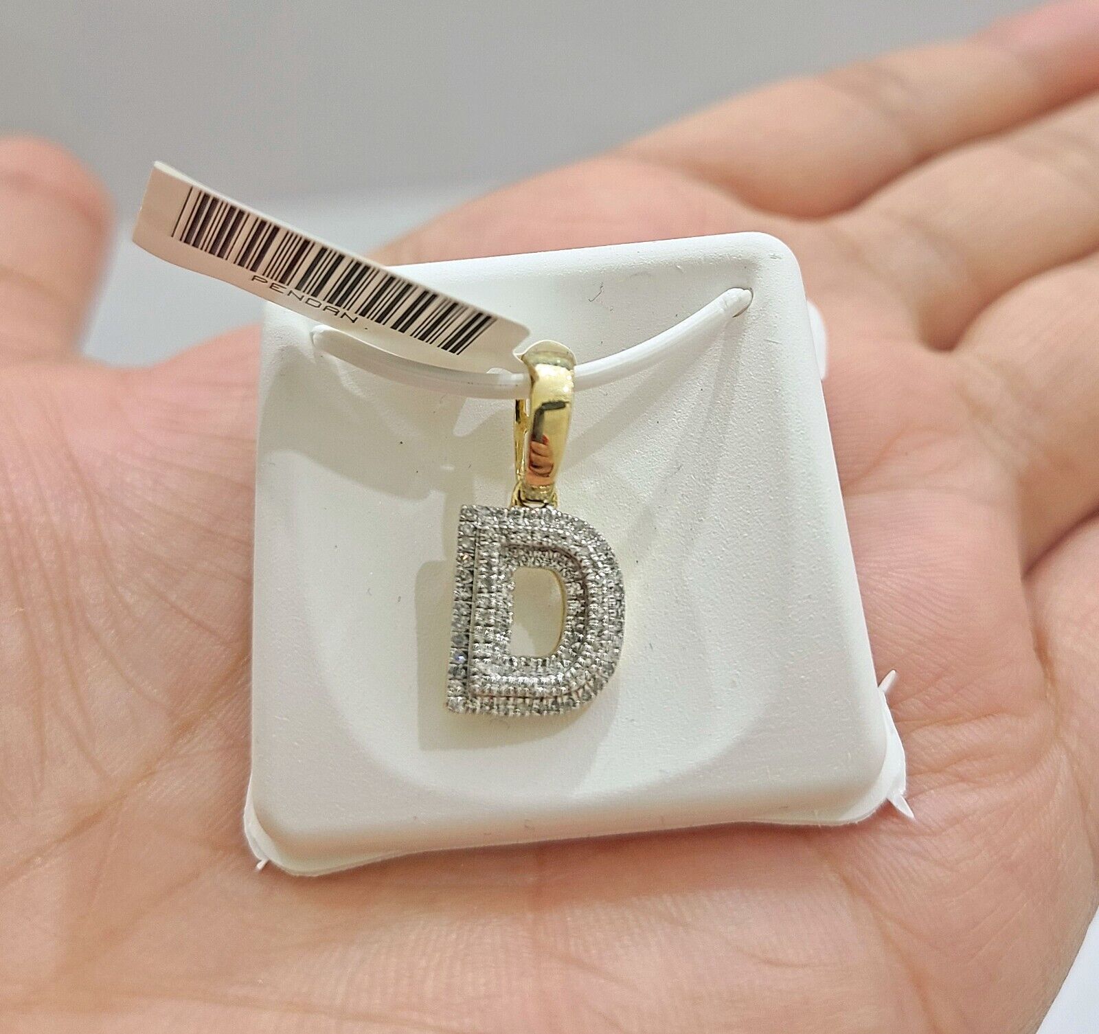 Real 10K Yellow Gold Initials Diamond Cut Charm A - Z Pendant Alphabets - GoldenlinQ