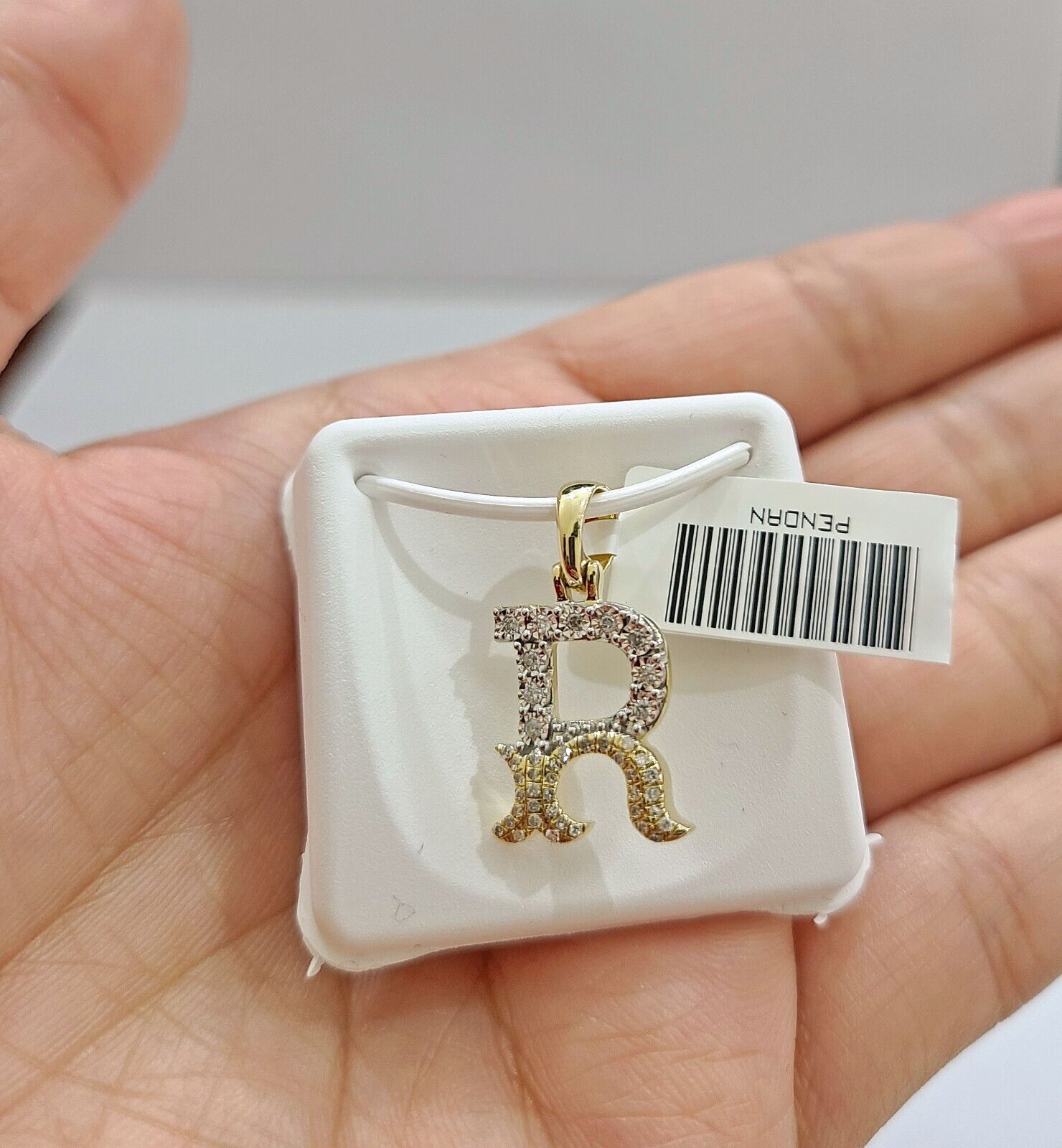 Real 10K Yellow Gold Initials Diamond Cut Charm A - Z Pendant Alphabets - GoldenlinQ