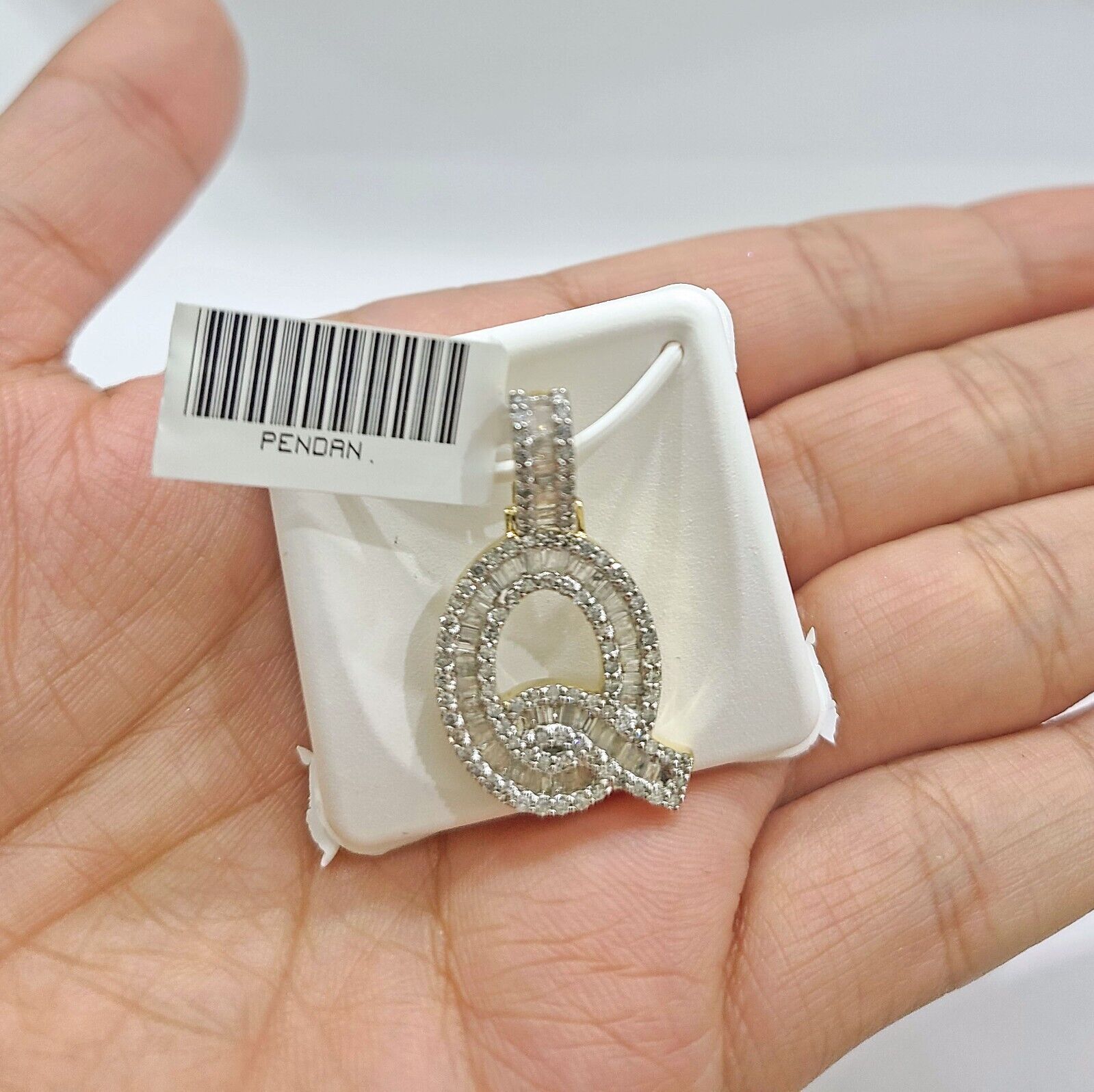 Real 10K Yellow Gold Initials Diamond Cut Charm A - Z Pendant Alphabets - GoldenlinQ