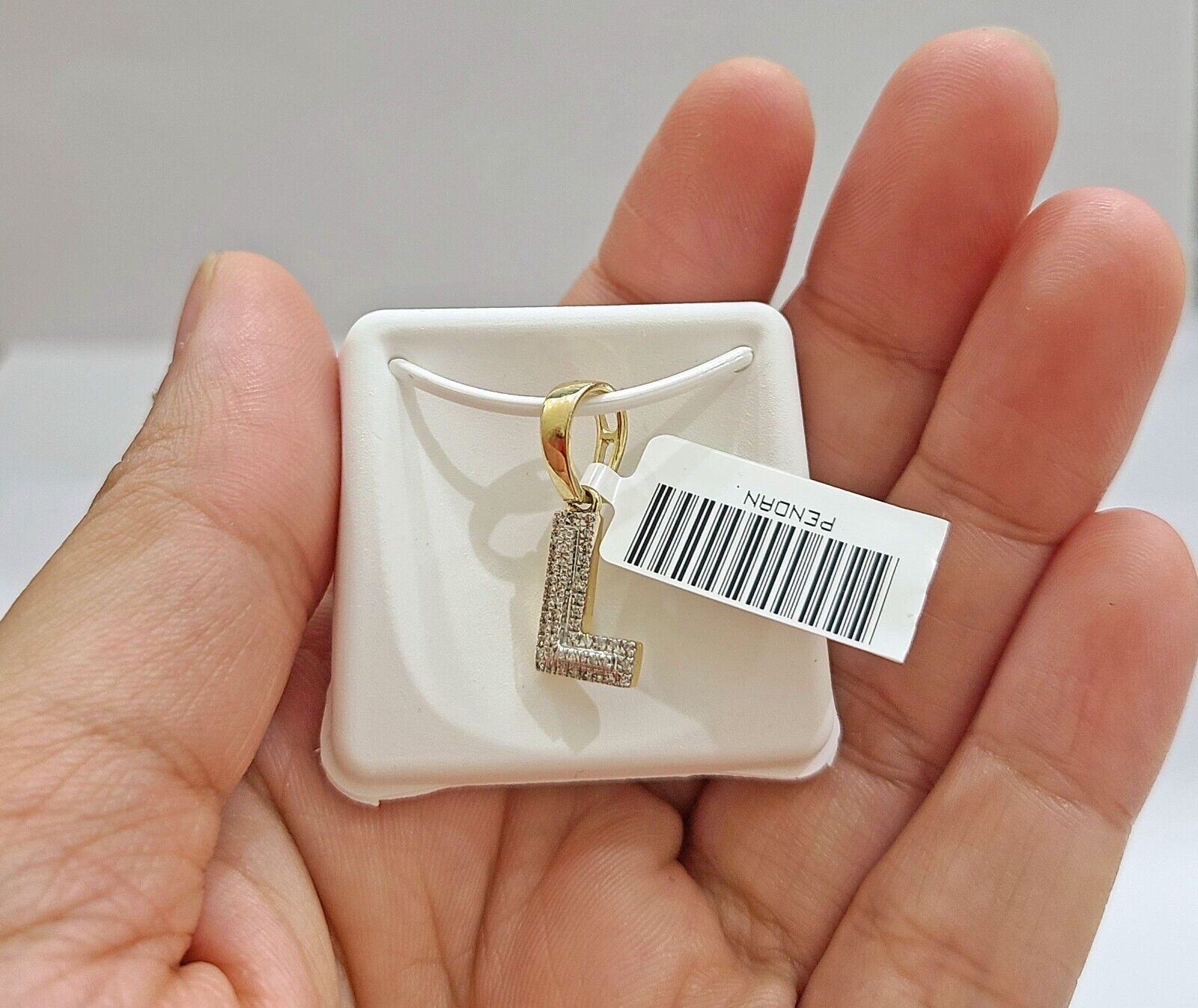 Real 10K Yellow Gold Initials Diamond Cut Charm A - Z Pendant Alphabets - GoldenlinQ