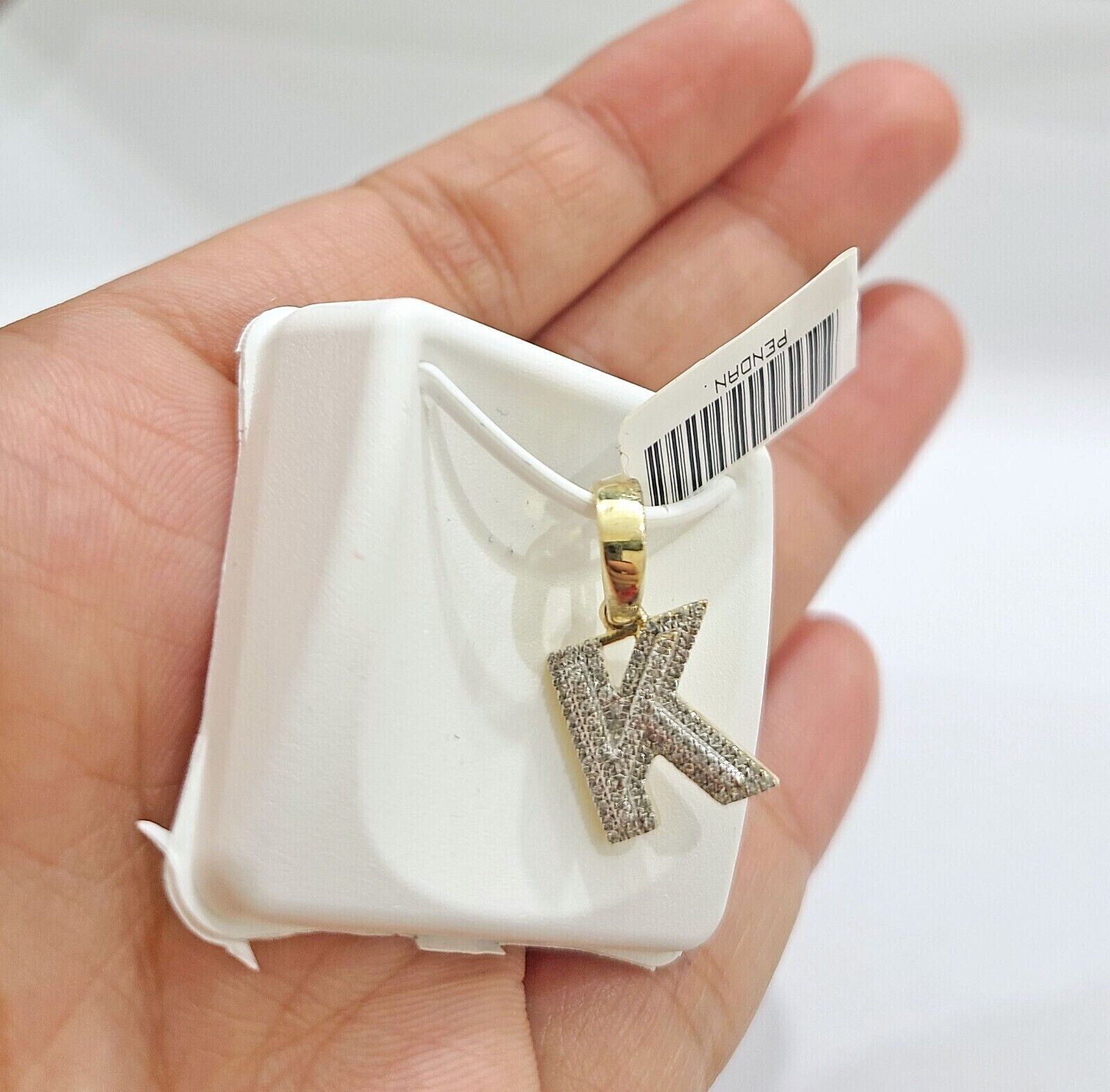 Real 10K Yellow Gold Initials Diamond Cut Charm A - Z Pendant Alphabets - GoldenlinQ