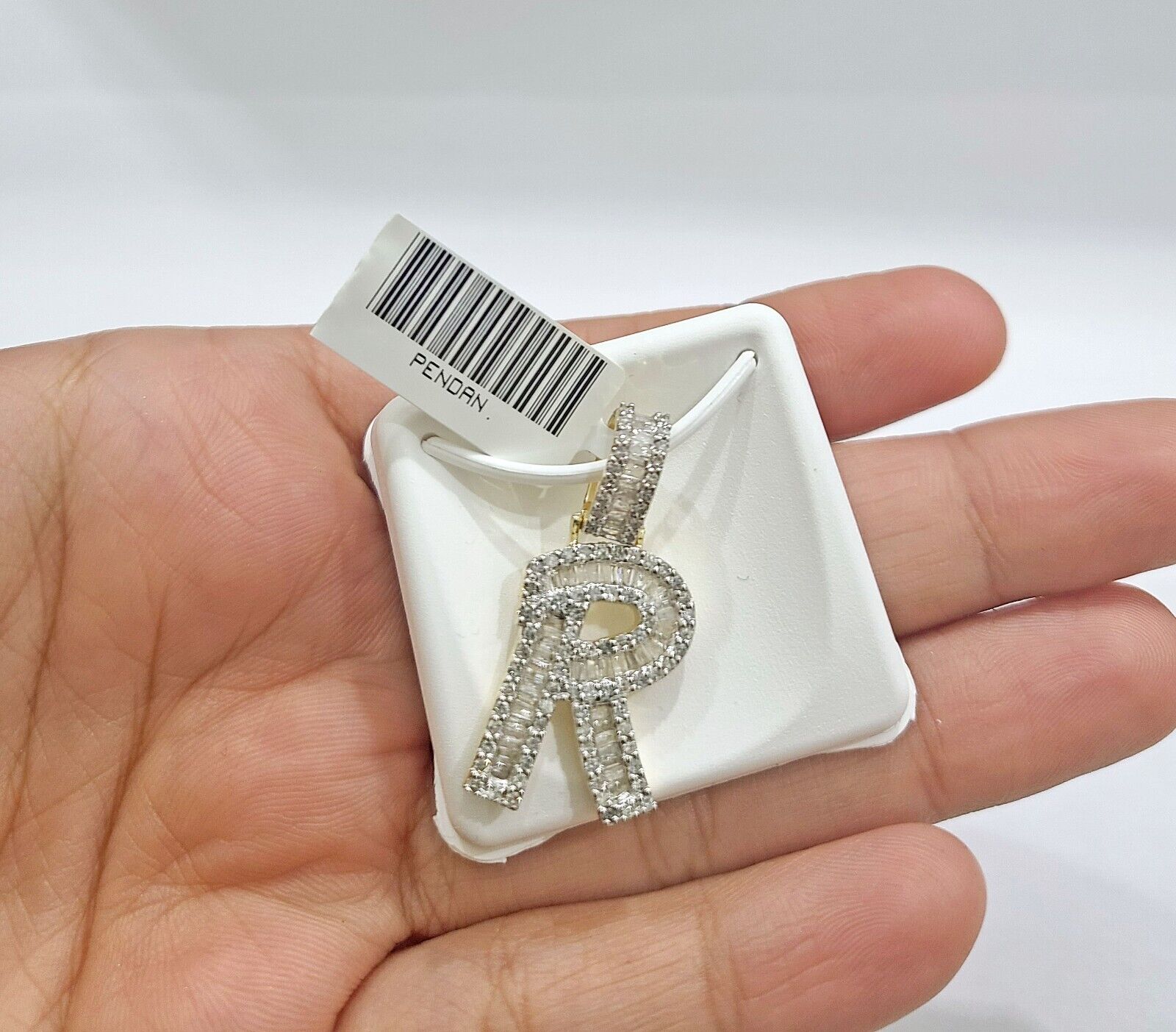 Real 10K Yellow Gold Initials Diamond Cut Charm A - Z Pendant Alphabets - GoldenlinQ