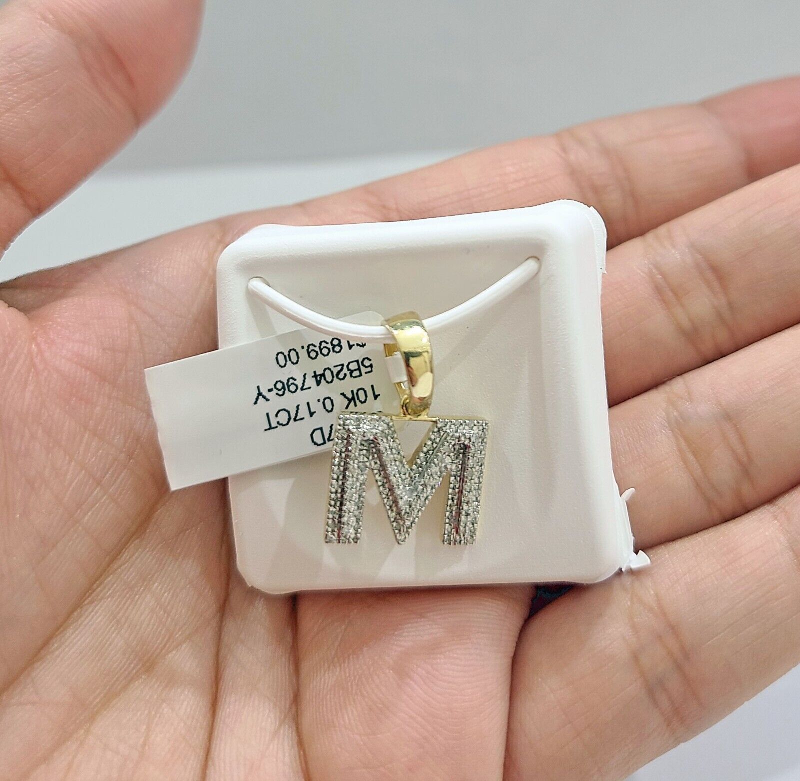 Real 10K Yellow Gold Initials Diamond Cut Charm A - Z Pendant Alphabets - GoldenlinQ