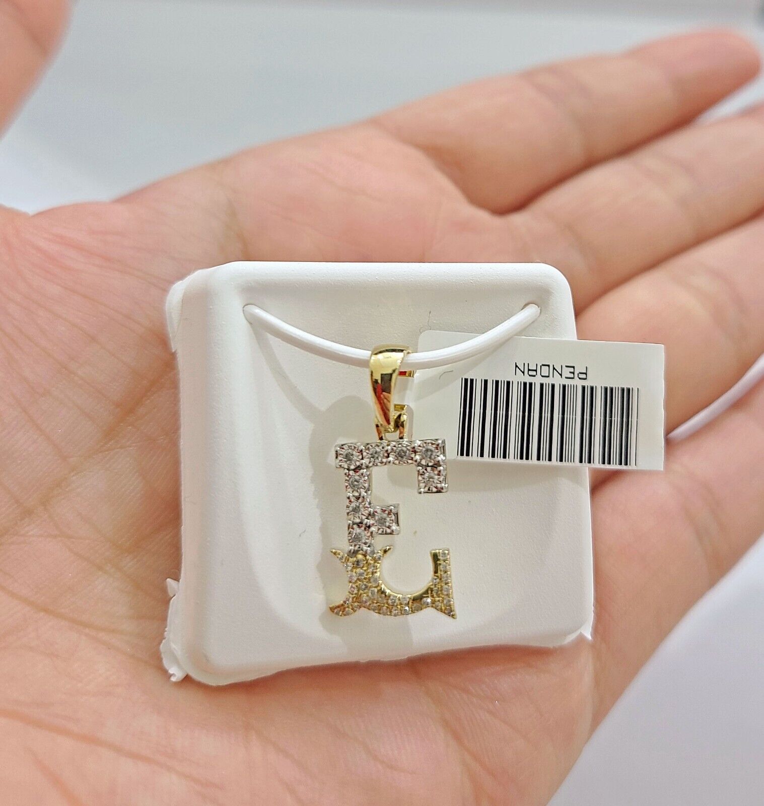 Real 10K Yellow Gold Initials Diamond Cut Charm A - Z Pendant Alphabets - GoldenlinQ