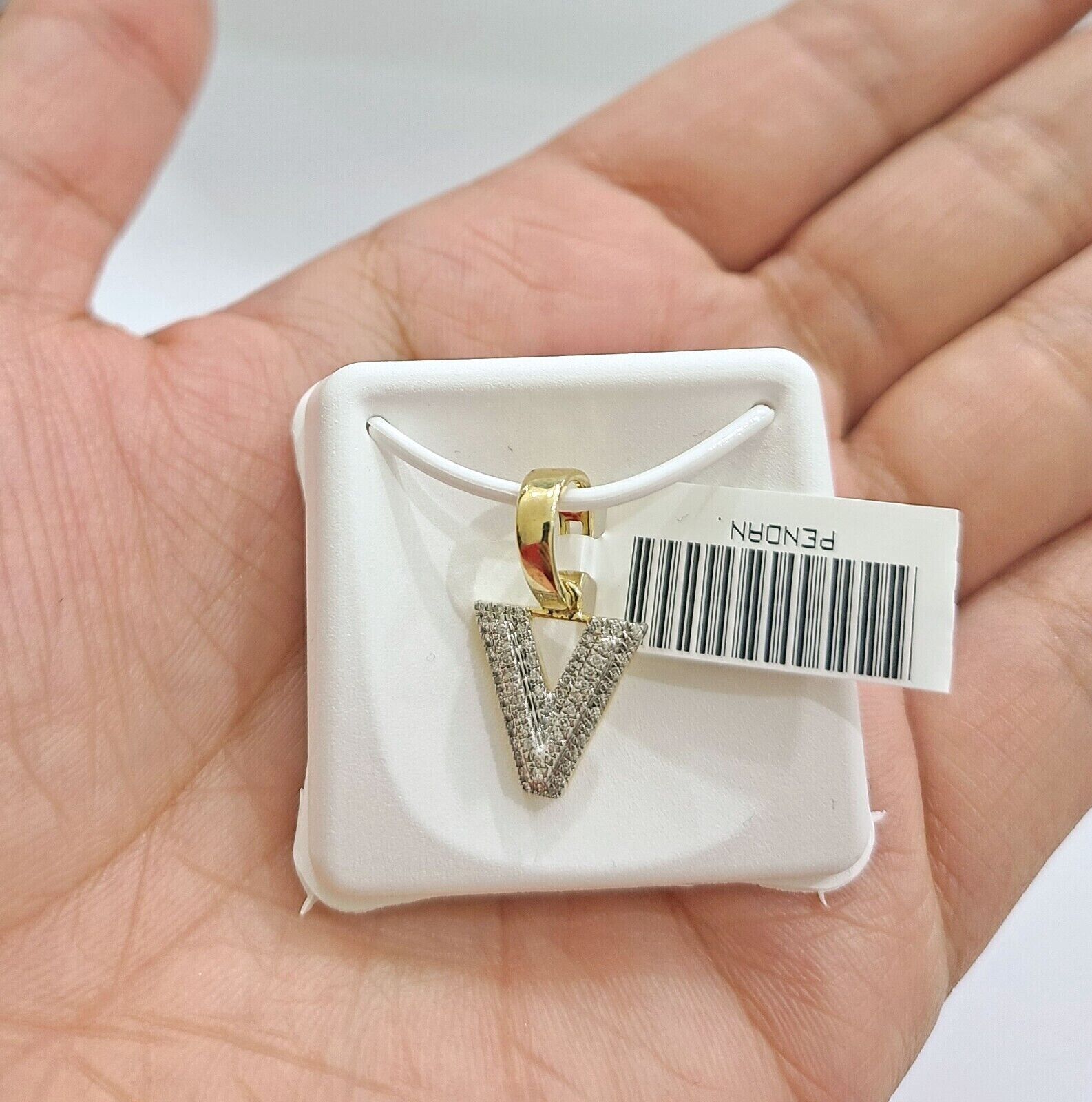 Real 10K Yellow Gold Initials Diamond Cut Charm A - Z Pendant Alphabets - GoldenlinQ