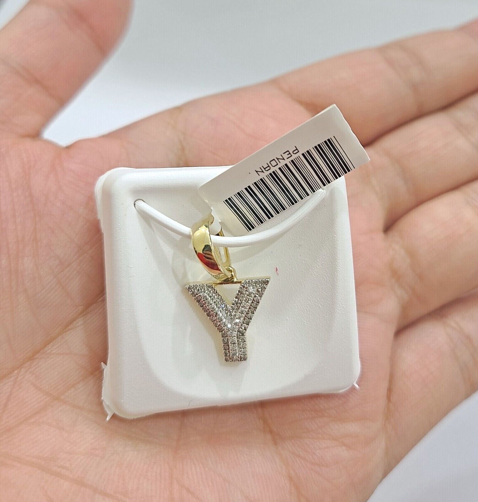 Real 10K Yellow Gold Initials Diamond Cut Charm A - Z Pendant Alphabets - GoldenlinQ