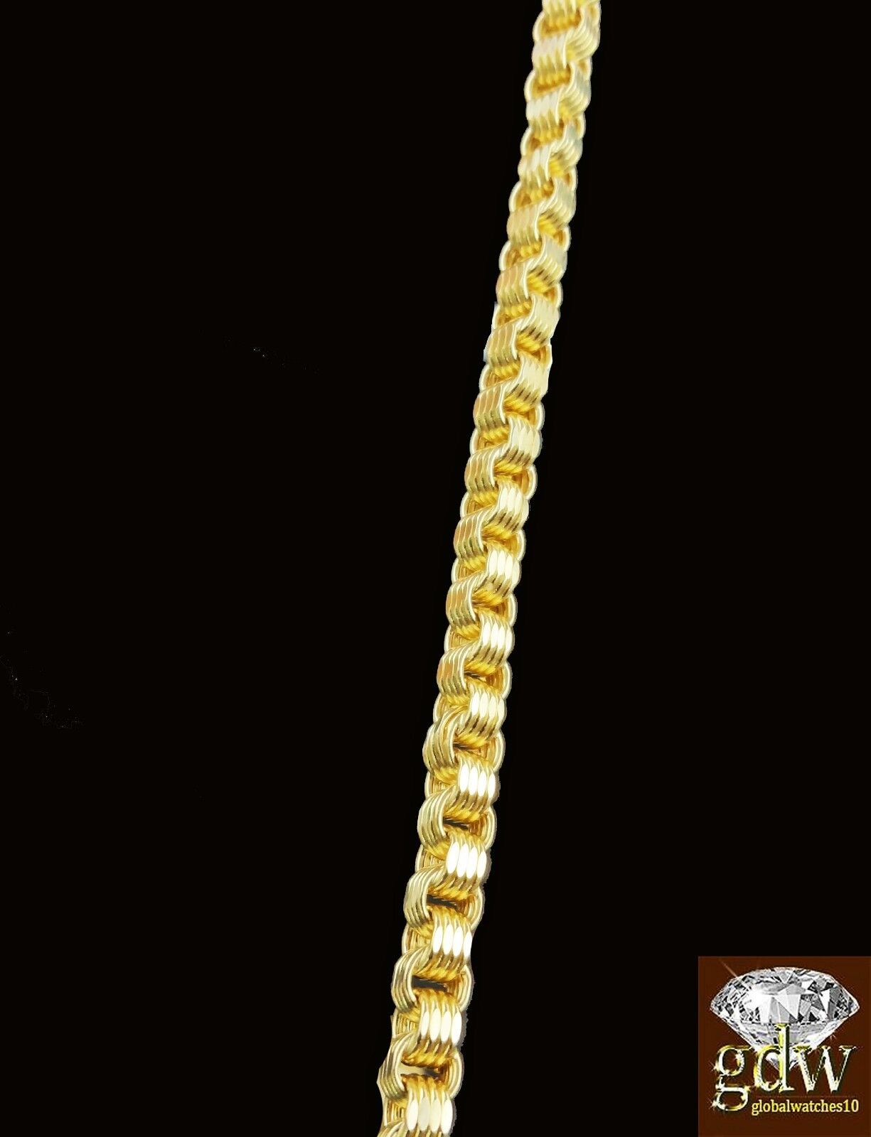 Real 10k Yellow Gold Jesus Cross Charm Pendant with 26 Inch Byzantine Chain - GoldenlinQ