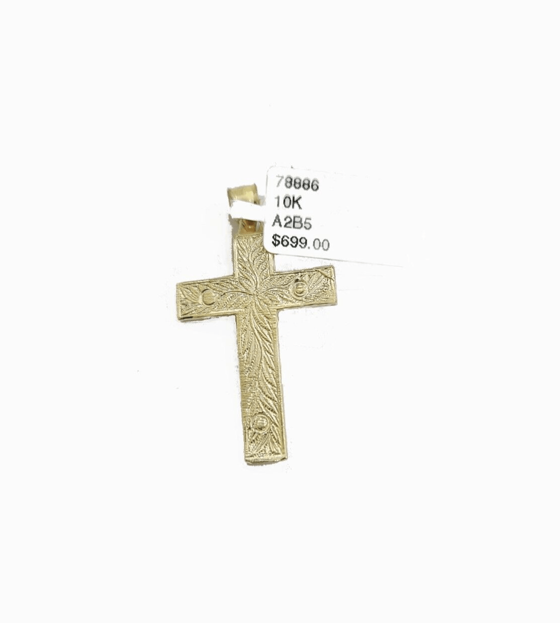 Real 10k Yellow Gold Jesus Cross Charm Rope Chain Necklace 3mm 28'' Pendant 10kt - GoldenlinQ