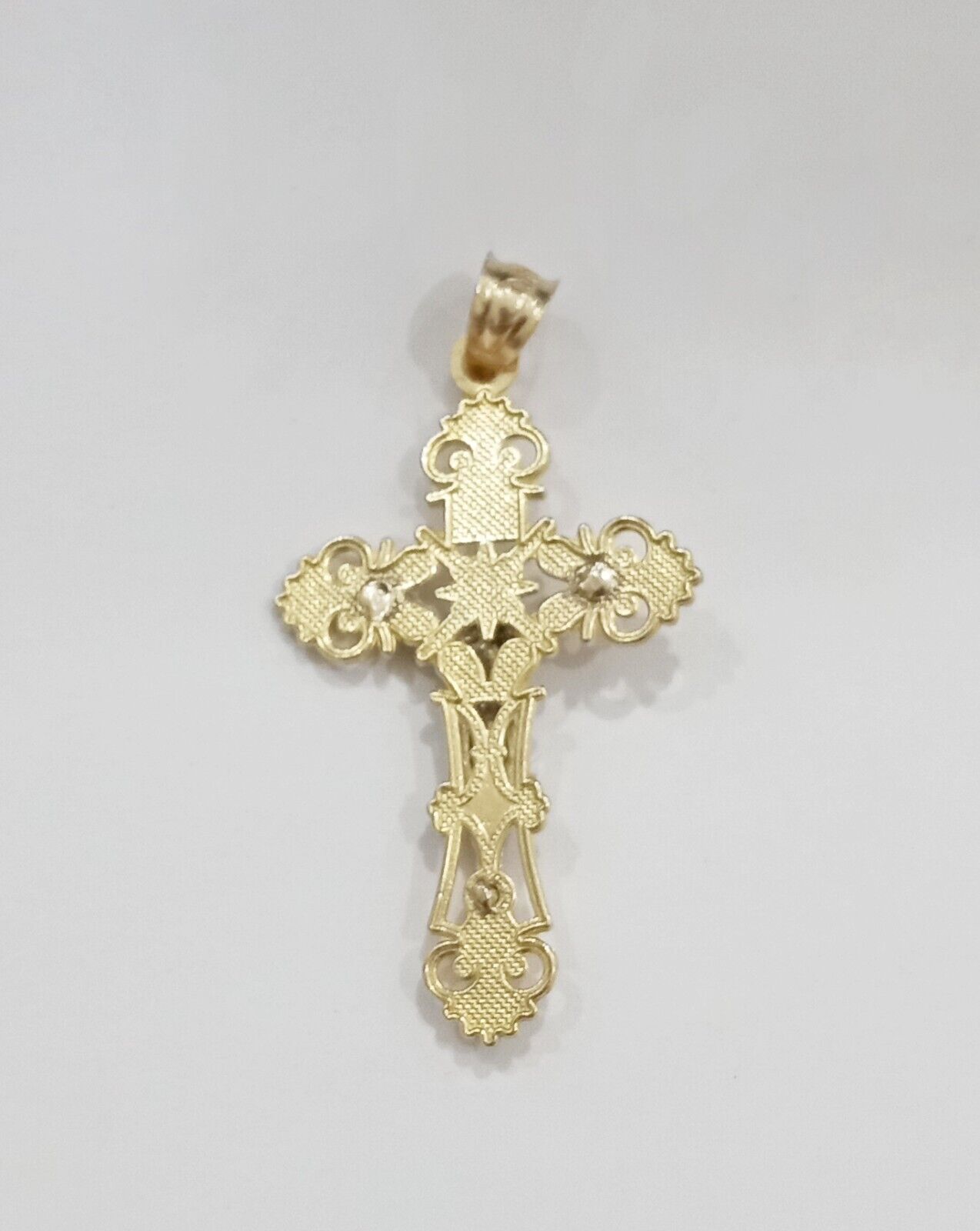 Real 10k Yellow Gold Jesus Crucifix Cross Charm Pendant Men Women 10kt Gold - GoldenlinQ