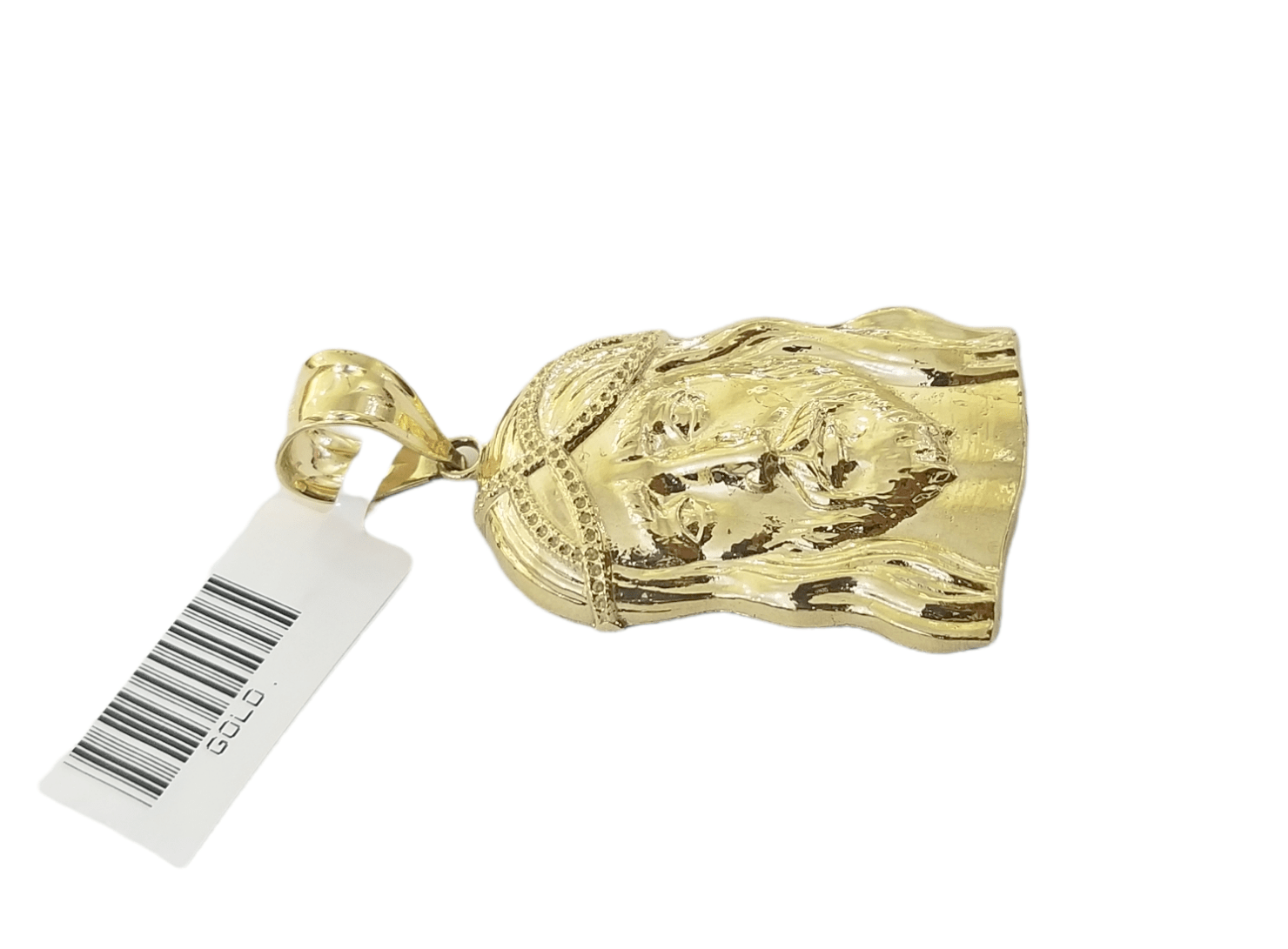 Real 10K Yellow Gold Jesus Head Pendent Charm 1" Inch Jesus Face 10kt - GoldenlinQ