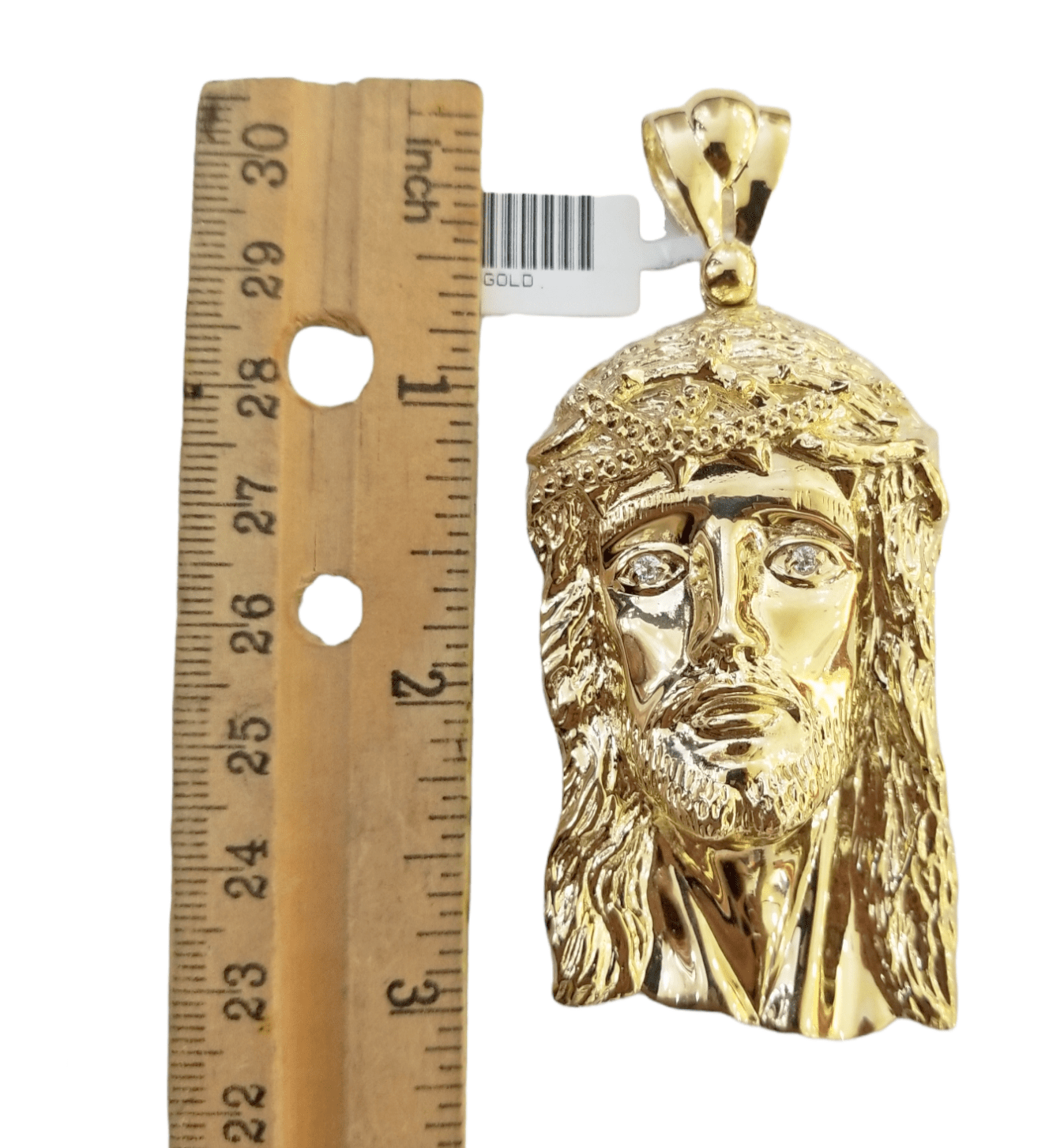 Real 10K Yellow Gold Jesus Pendent Charm 3" Inch 10kt Jesus Head - GoldenlinQ