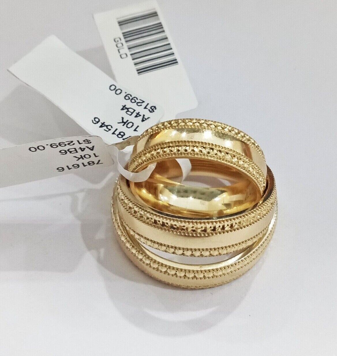 Real 10k Yellow Gold Ladies Ring Band Wedding Band For women 10kt gold Size 5.5 - GoldenlinQ