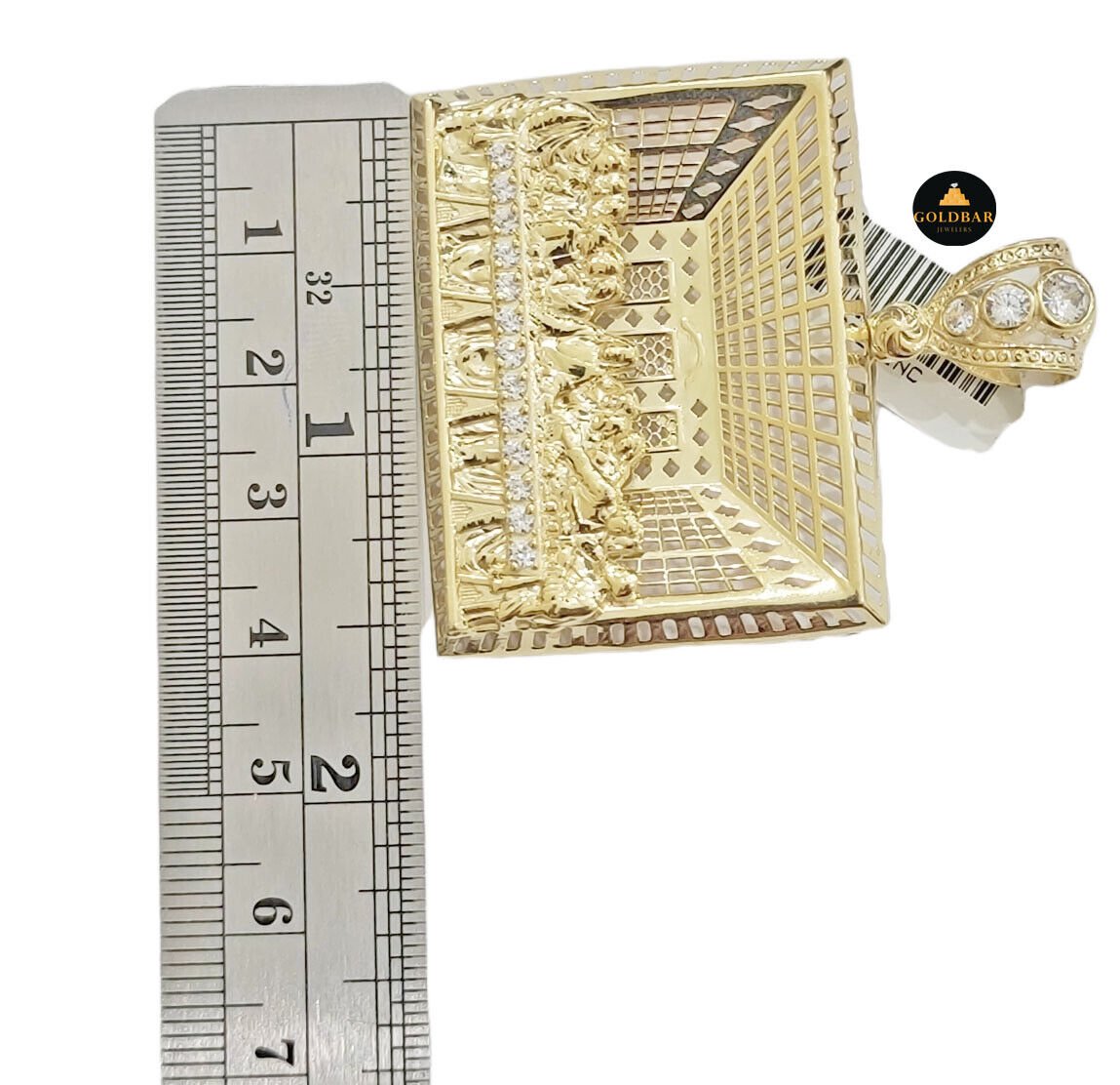 Real 10k Yellow Gold last supper Charm Pendant For Men's 2" Inch For Chain,10KT - GoldenlinQ