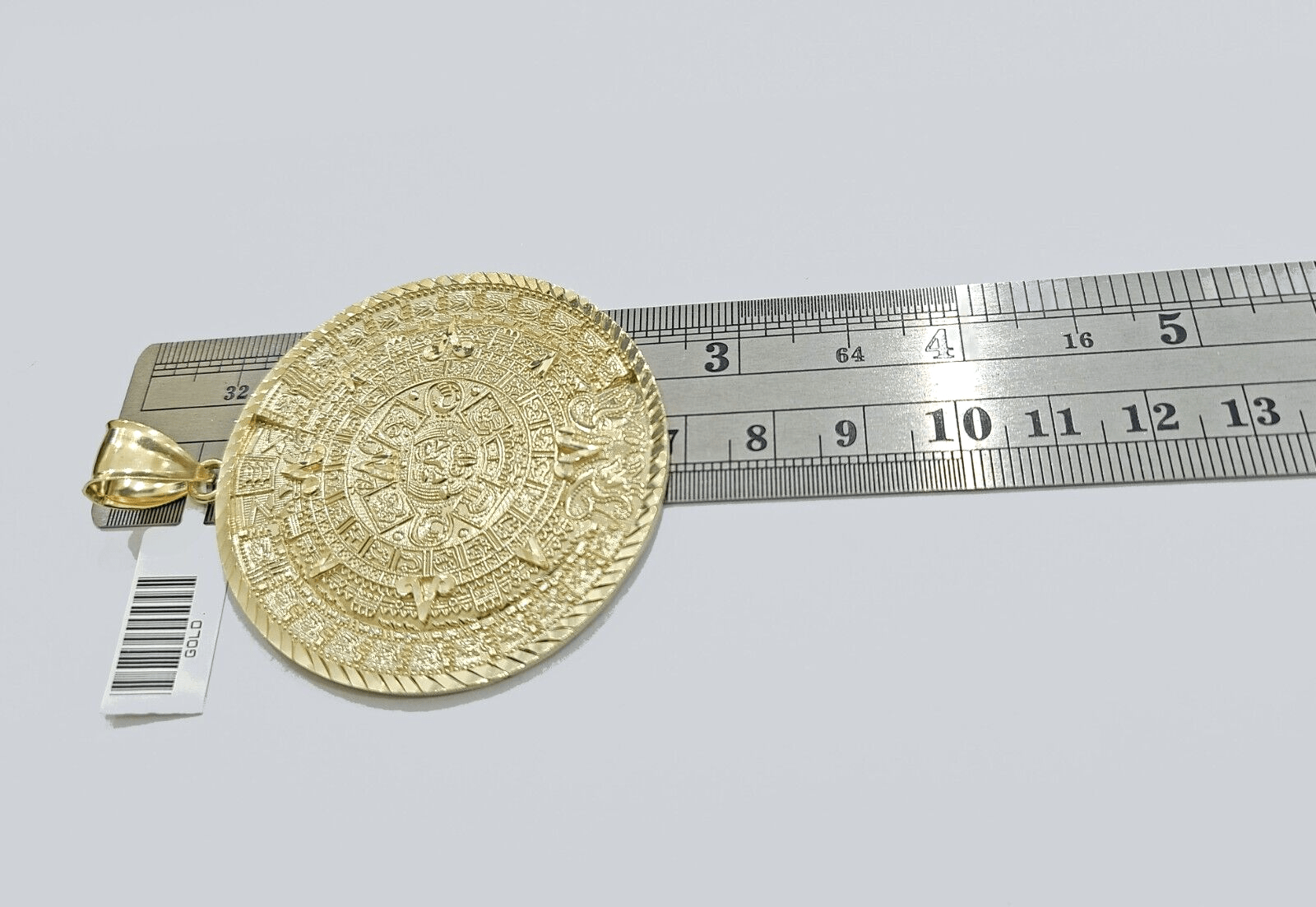 Real 10k Yellow Gold Mayan Calendar Charm Pendant 10kt for Chain - GoldenlinQ