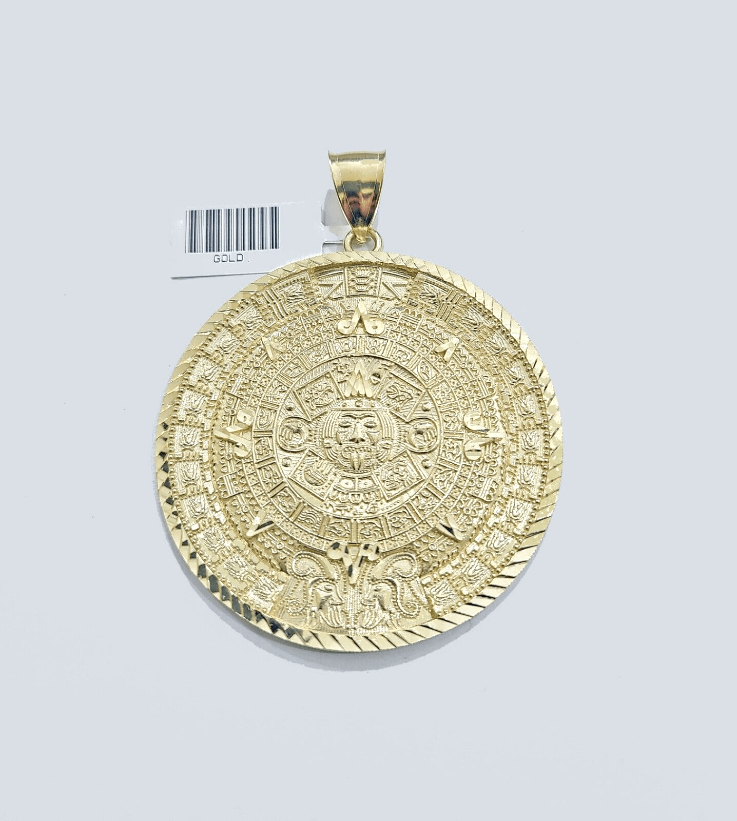 Real 10k Yellow Gold Mayan Calendar Charm Pendant 10kt for Chain - GoldenlinQ