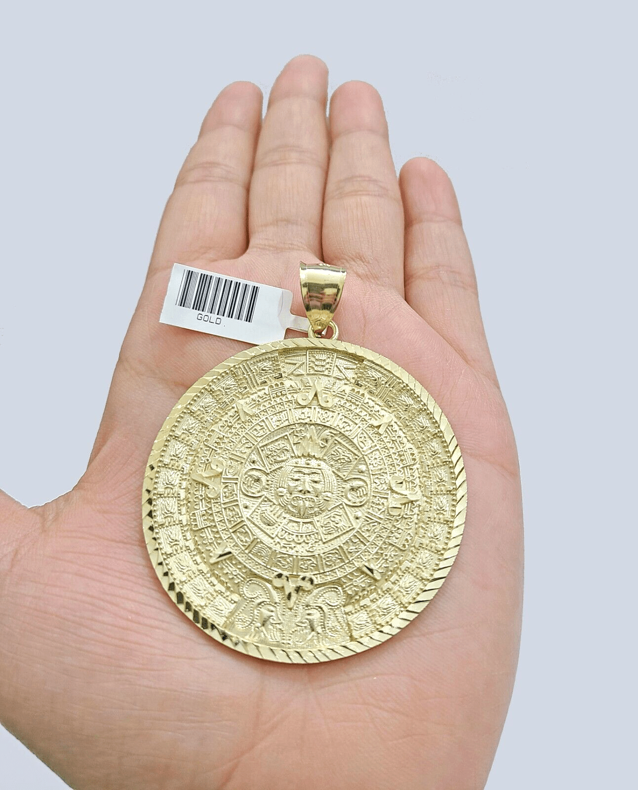Real 10k Yellow Gold Mayan Calendar Charm Pendant 10kt for Chain - GoldenlinQ