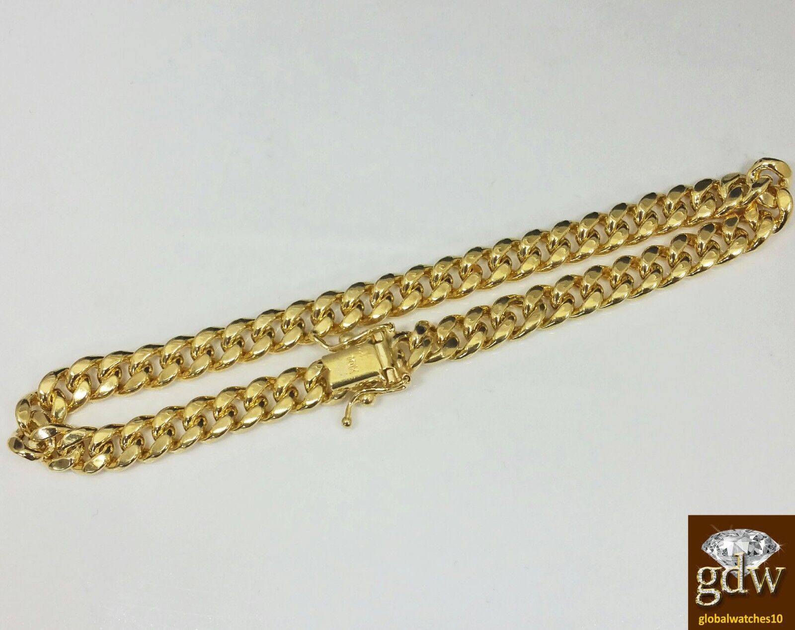 Real 10k Yellow Gold Miami Cuban Bracelet 6mm 7.5" Box Lock Strong Unisex - GoldenlinQ