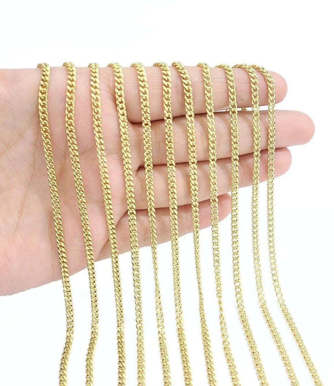 Real 10K Yellow Gold Miami Cuban Chain 4mm Necklace 18 - 24" Inches Lobster 10kt - GoldenlinQ