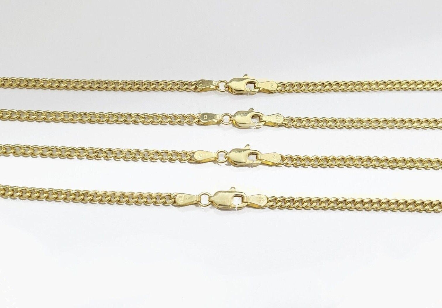 Real 10K Yellow Gold Miami Cuban Chain 4mm Necklace 18 - 24" Inches Lobster 10kt - GoldenlinQ