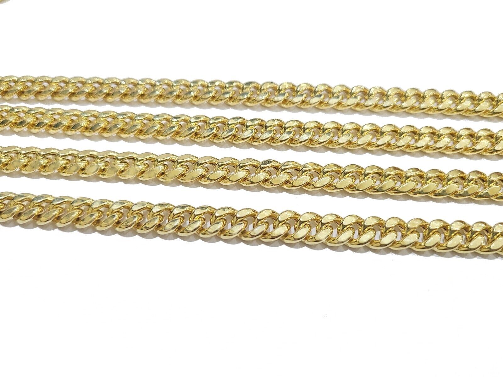 Real 10K Yellow Gold Miami Cuban Chain 6mm Necklace 20 - 30'' Inches Box 10kt - GoldenlinQ