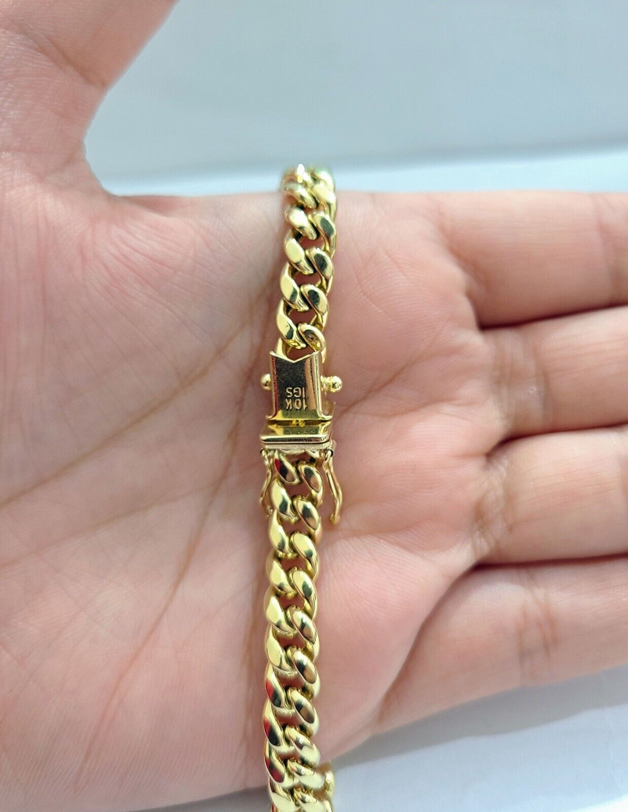 Real 10k Yellow Gold Miami Cuban Chain 7mm Necklace 18'' - 28'' inch 10kt Unisex - GoldenlinQ