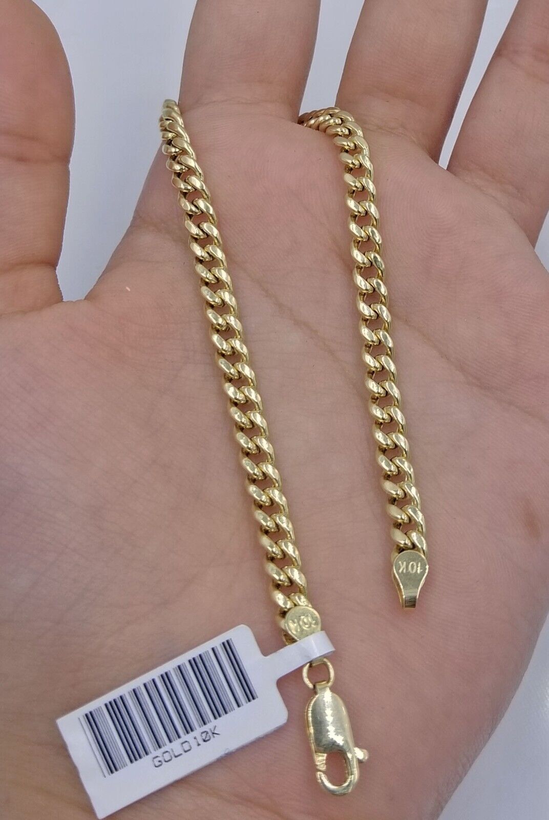 Real 10k Yellow Gold Miami Cuban Link 4mm Bracelet 8" Men Women 10kt - GoldenlinQ