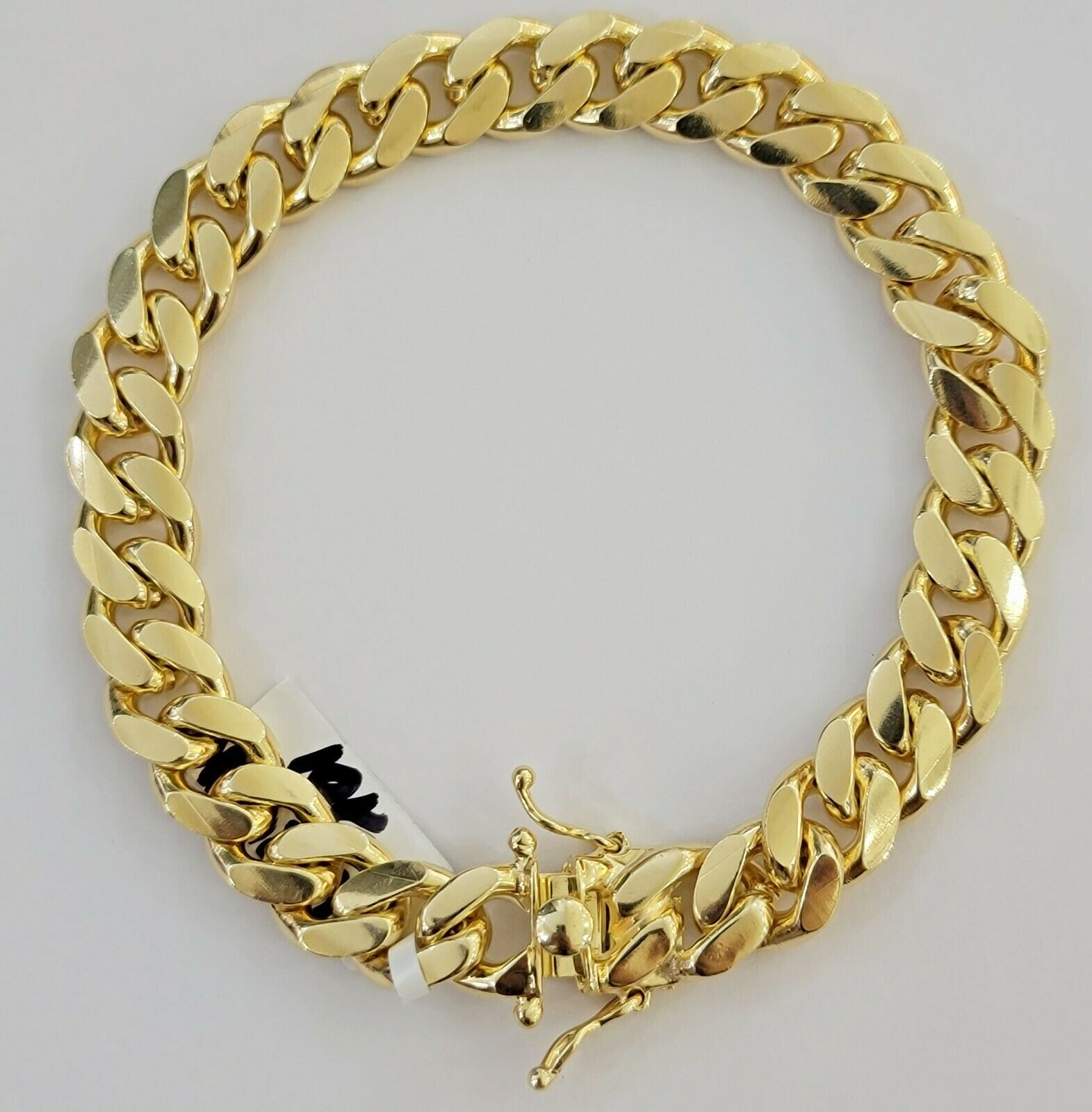 Real 10K Yellow Gold Miami Cuban Link Bracelet 11mm "9, Men's 10kt Strong SOLID - GoldenlinQ
