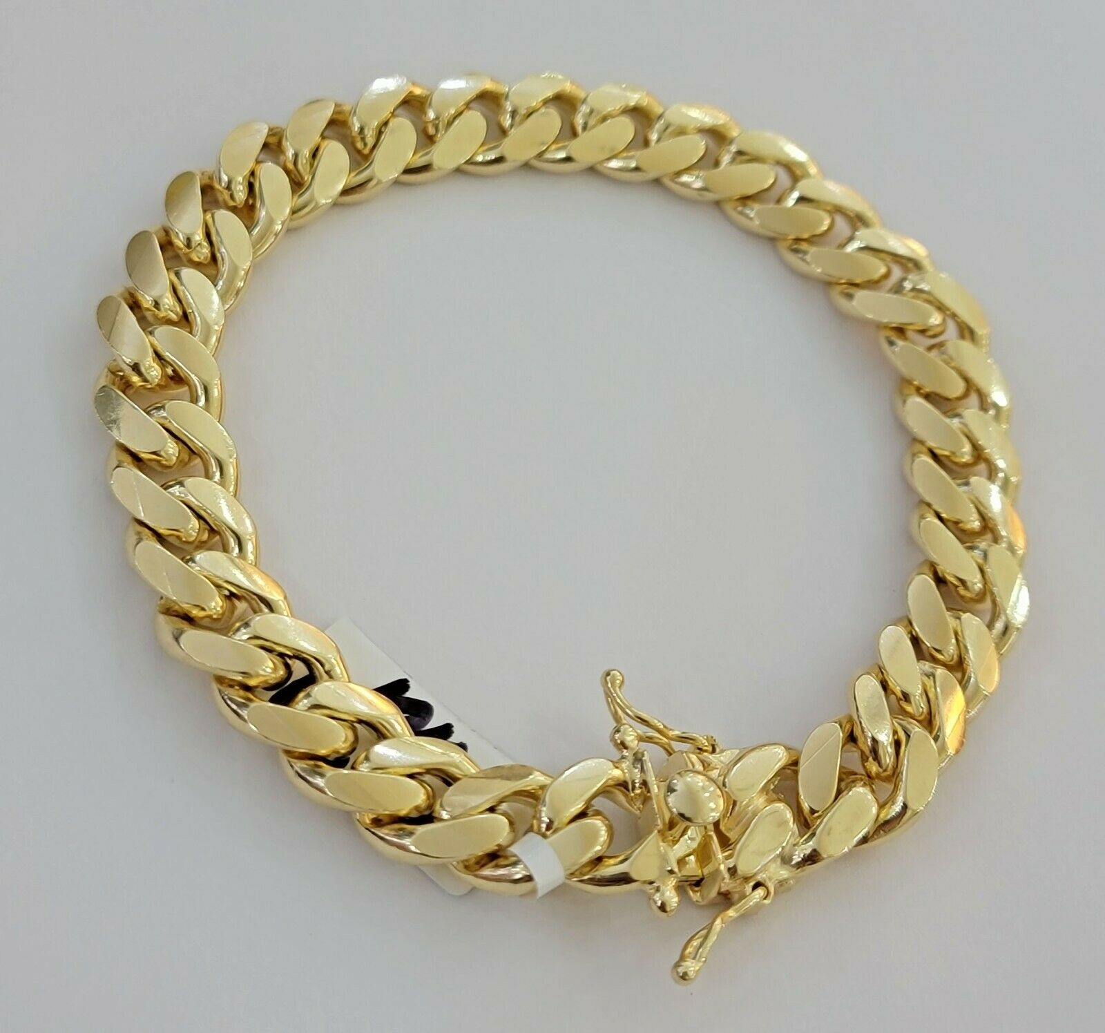 Real 10K Yellow Gold Miami Cuban Link Bracelet 11mm "9, Men's 10kt Strong SOLID - GoldenlinQ