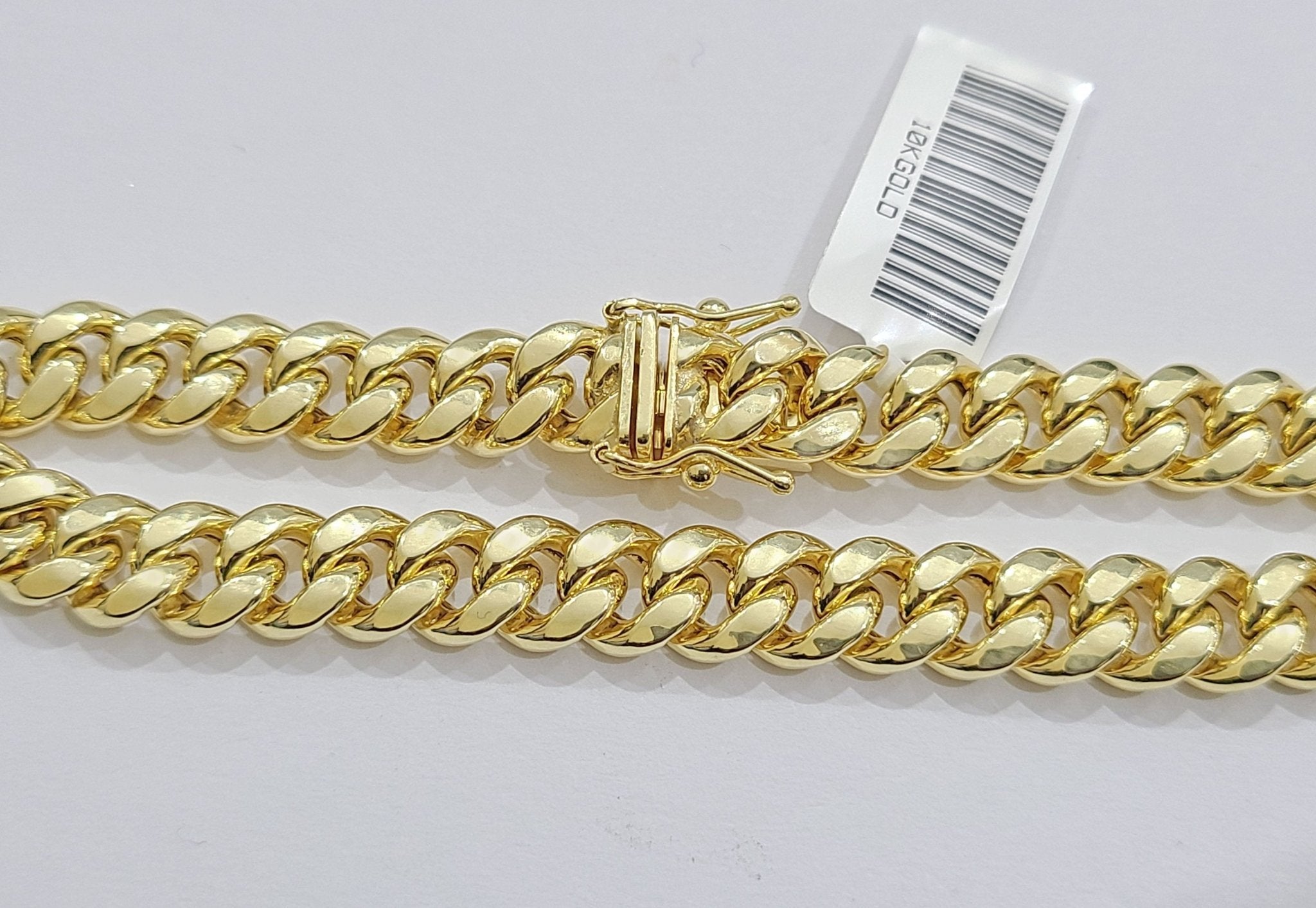 Real 10k Yellow Gold Miami Cuban Link Bracelet 9.5" inch 8mm 10kt Box Lock Men - GoldenlinQ