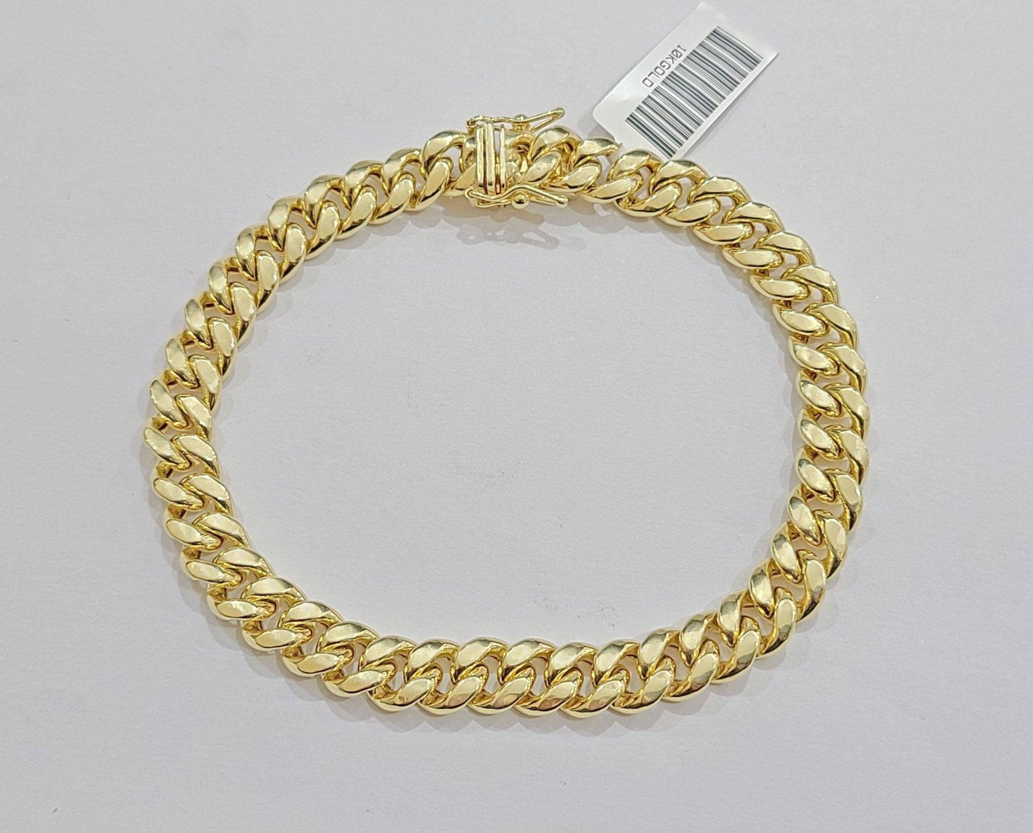Real 10k Yellow Gold Miami Cuban Link Bracelet 9.5" inch 8mm 10kt Box Lock Men - GoldenlinQ