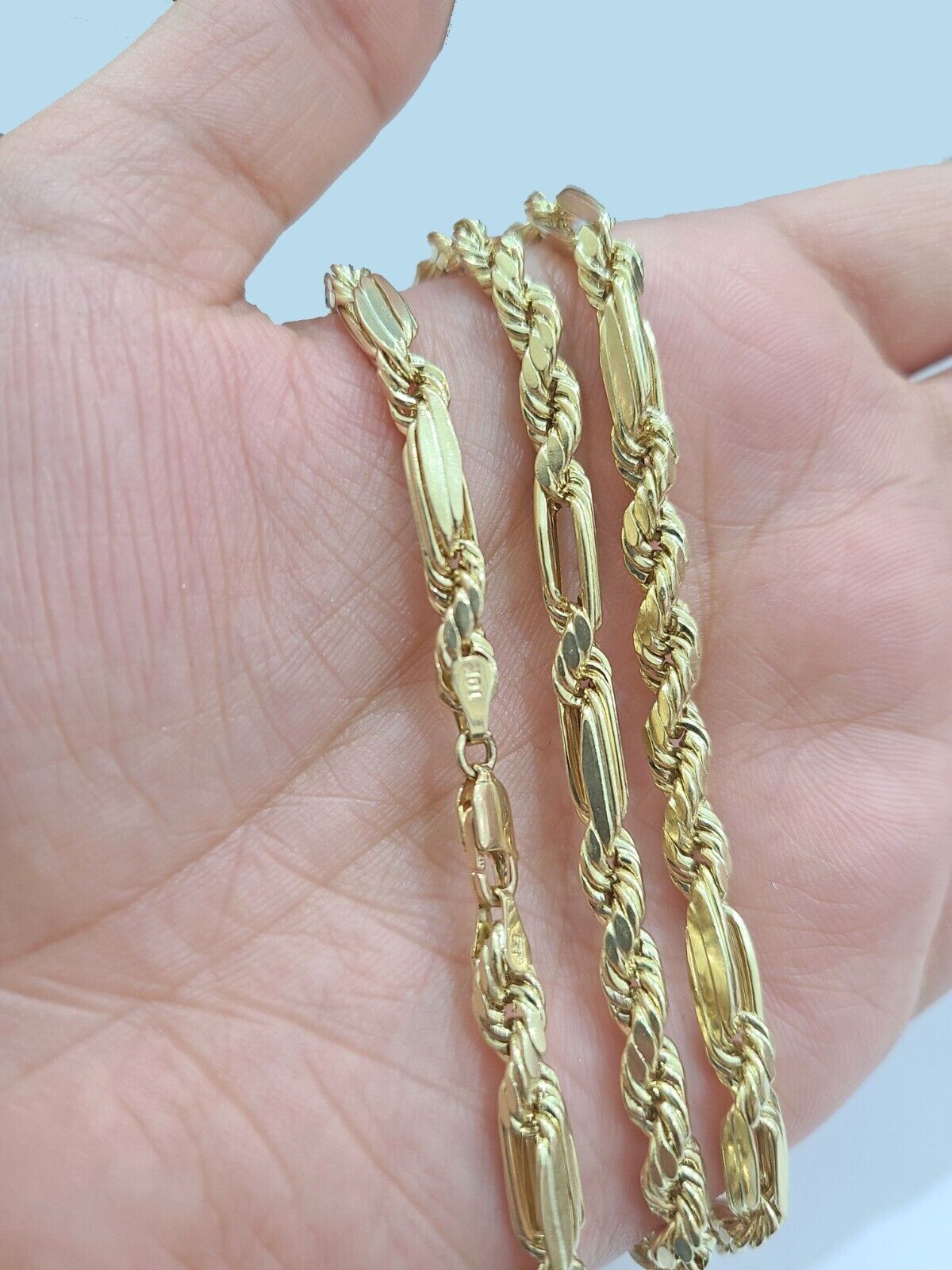 Real 10k Yellow Gold Milano Rope Chain 26'' Necklace Lion Head charm pendant - GoldenlinQ