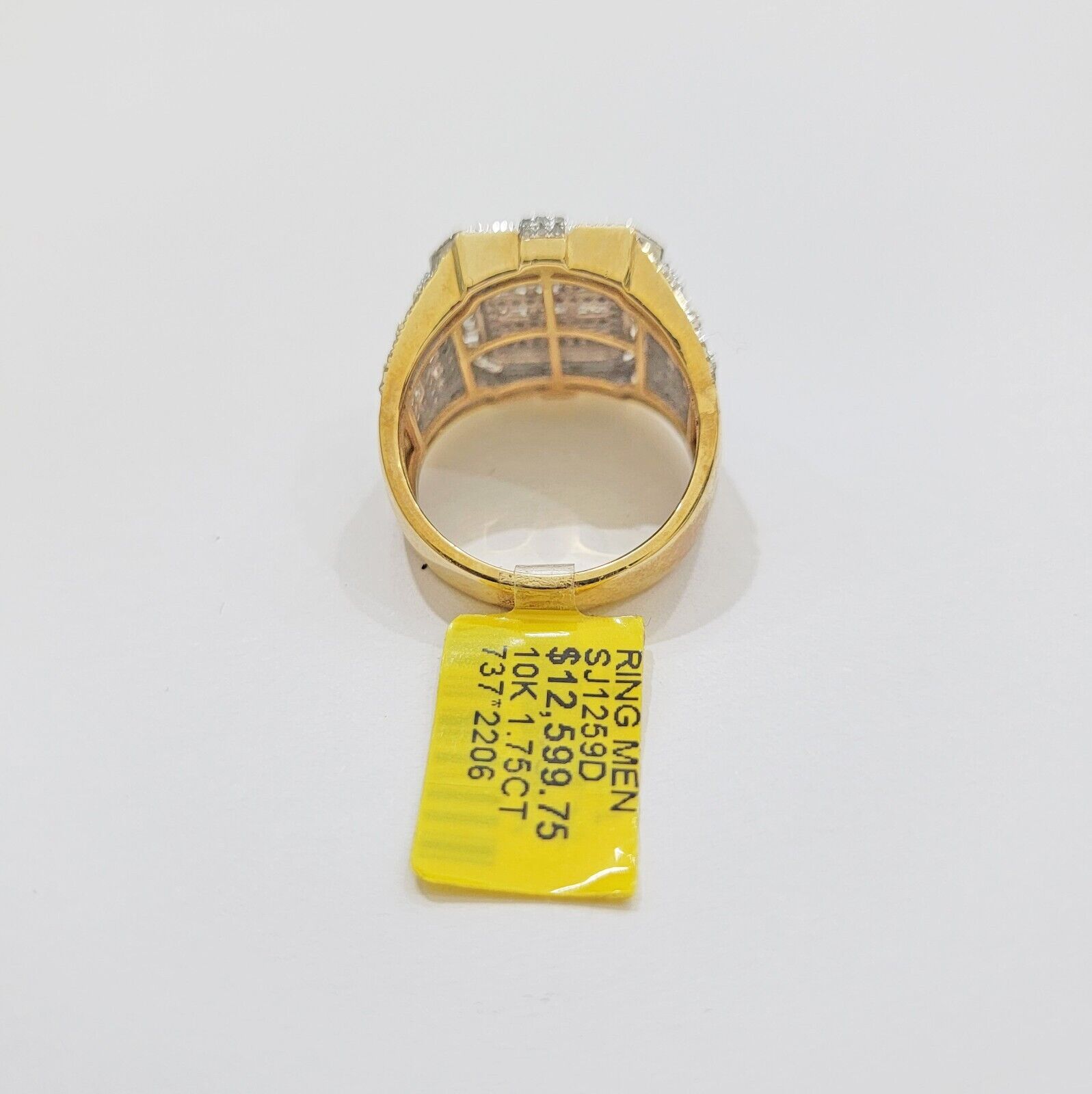 Real 10k Yellow Gold Natural Diamond Men Ring Round Baguette Dia Style Free Ship - GoldenlinQ