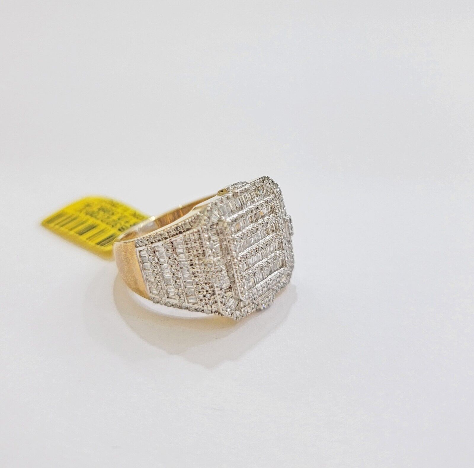Real 10k Yellow Gold Natural Diamond Men Ring Round Baguette Dia Style Free Ship - GoldenlinQ
