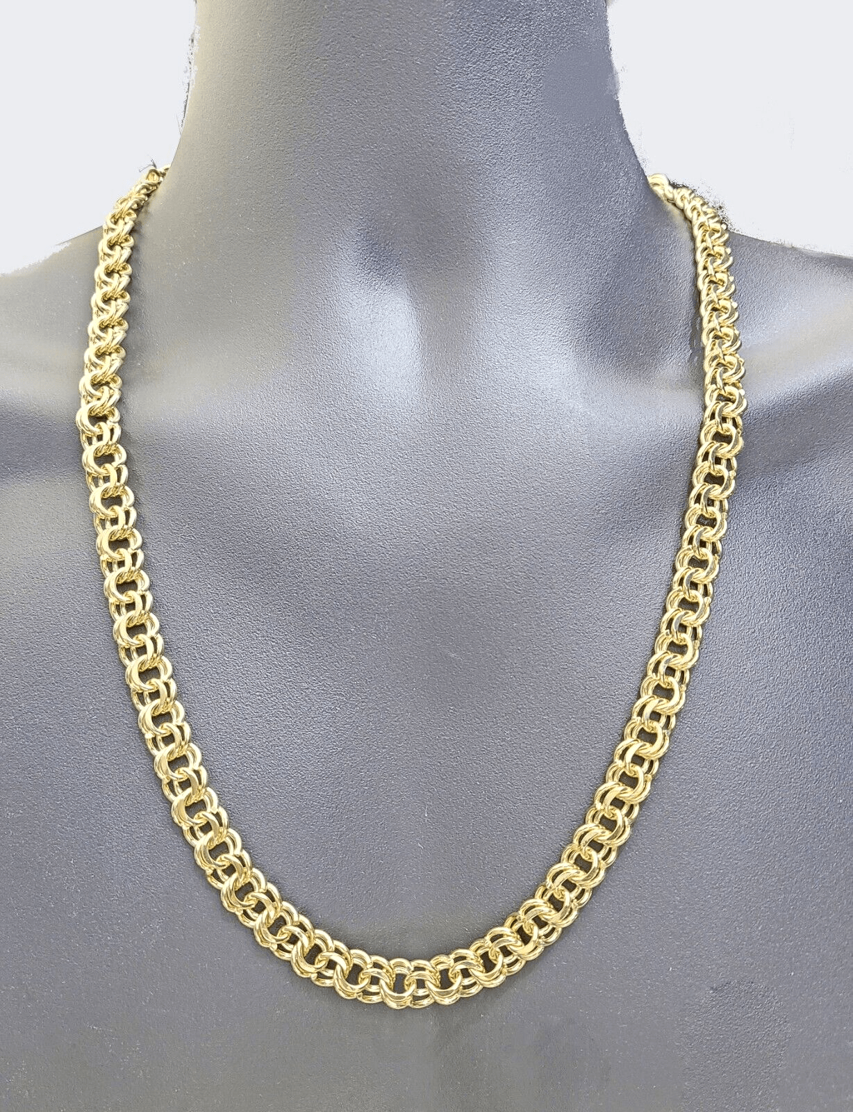 Real 10k Yellow Gold Necklace 10mm Chino Chain 26'' inches Unisex - GoldenlinQ