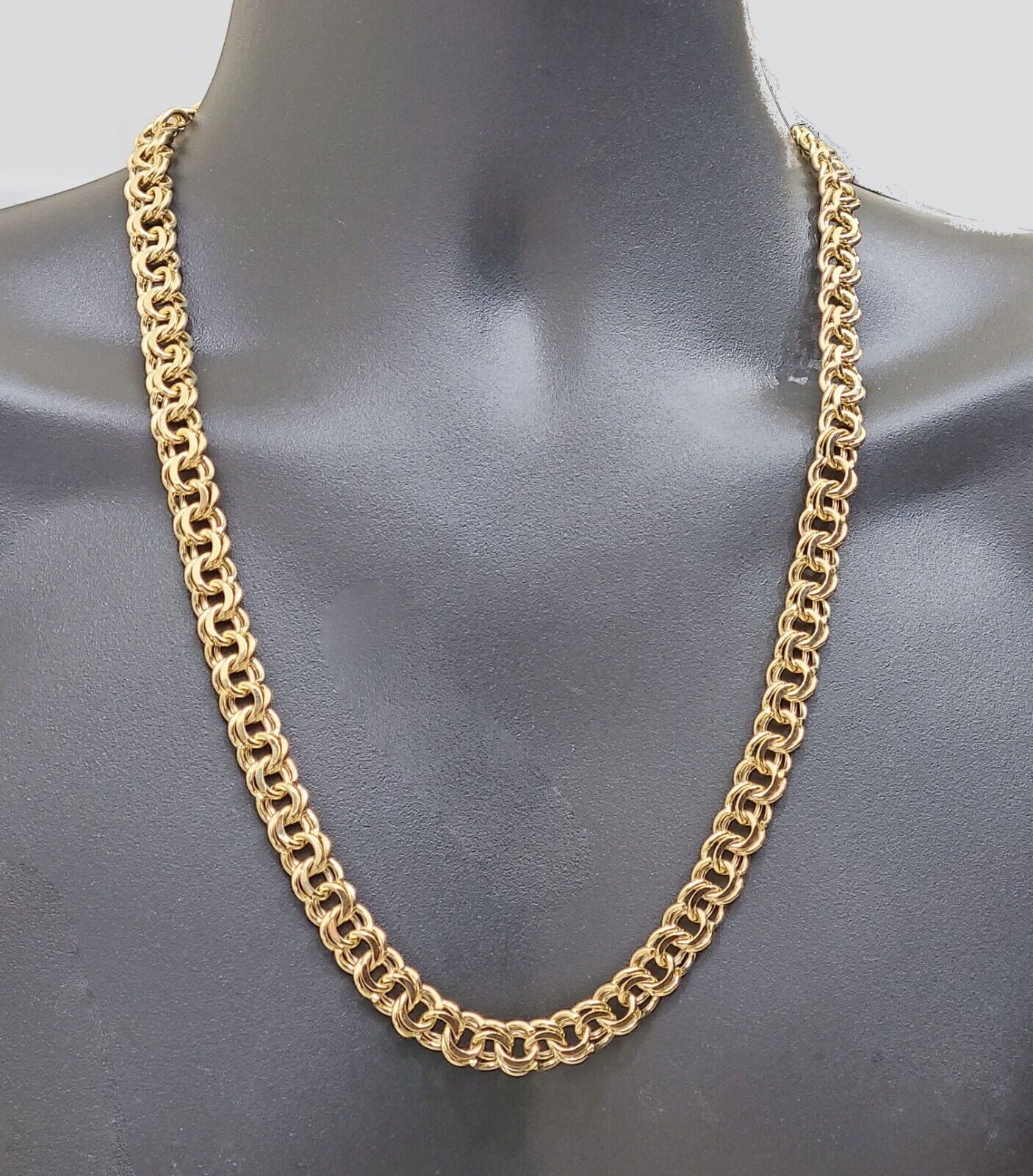 Real 10k Yellow Gold Necklace 12mm Chino Chain 26'' inches Unisex - GoldenlinQ