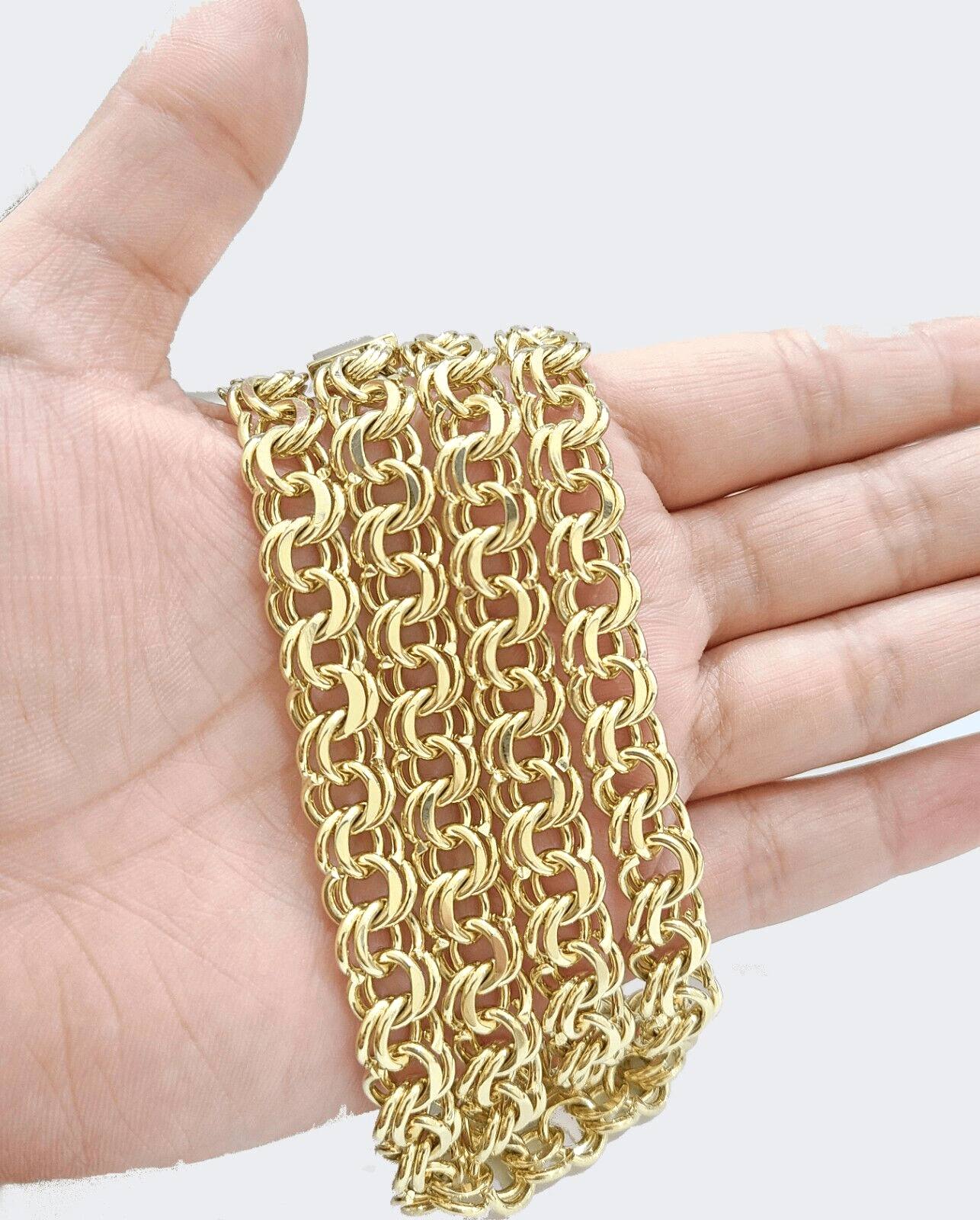 Real 10k Yellow Gold Necklace 12mm Chino Chain 26'' inches Unisex - GoldenlinQ