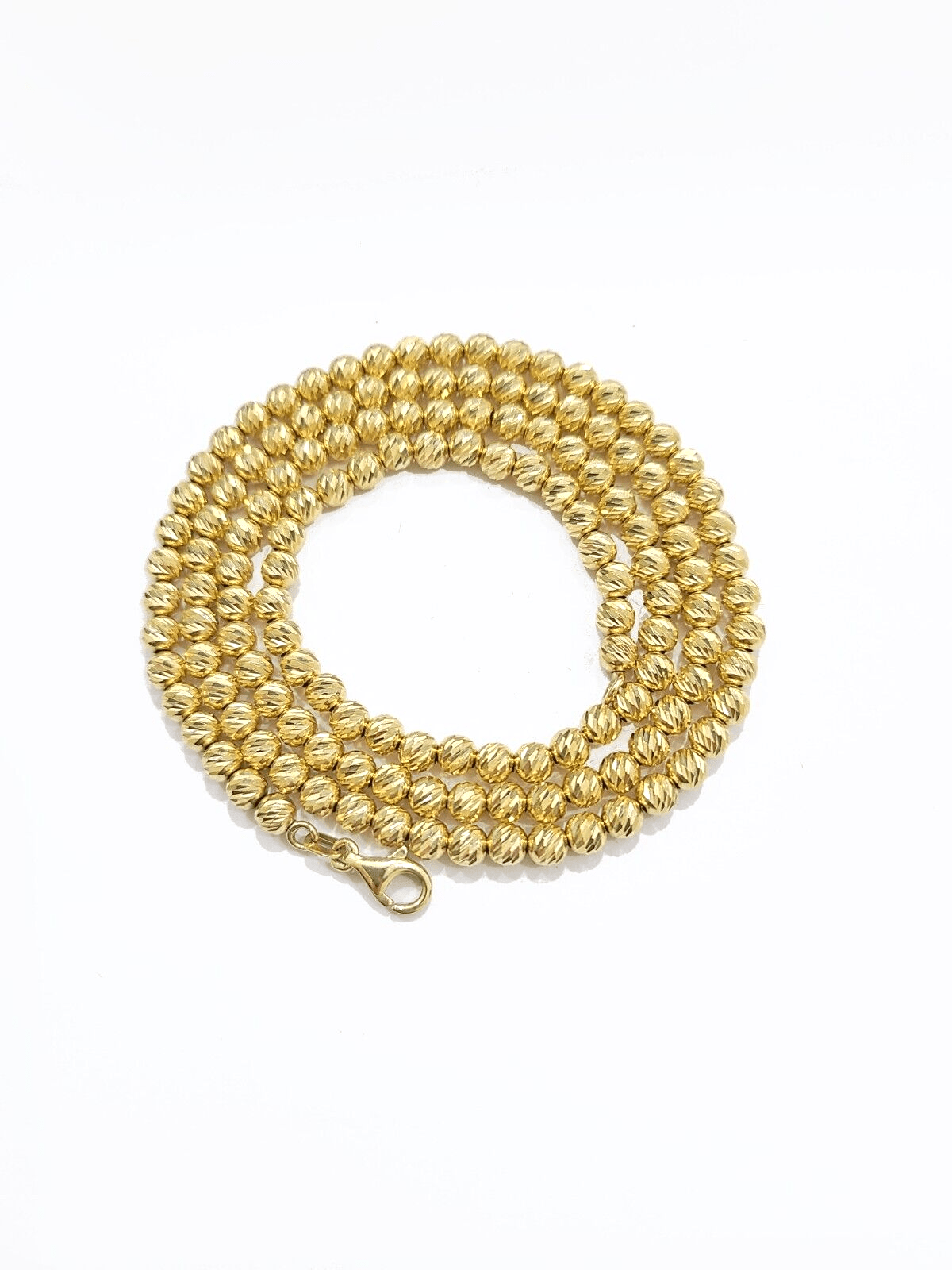 Real 10k Yellow Gold Necklace 4mm Moon Cut Chain 22'' inches Unisex - GoldenlinQ