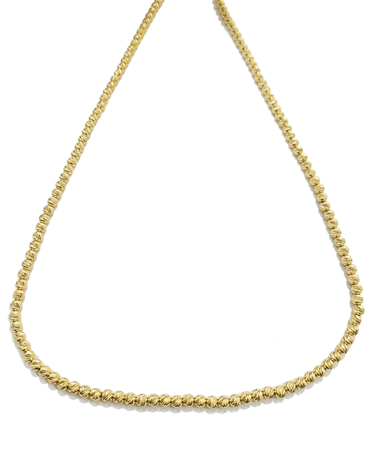 Real 10k Yellow Gold Necklace 4mm Moon Cut Chain 22'' inches Unisex - GoldenlinQ