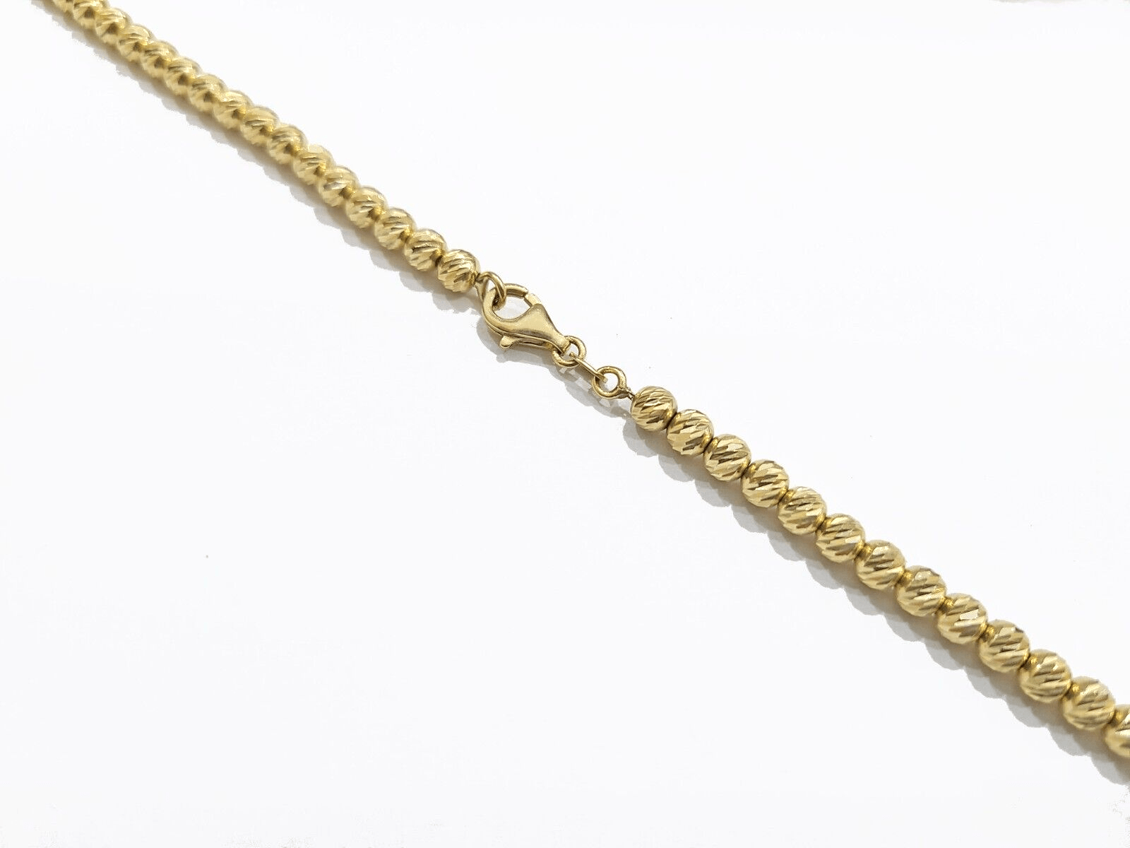 Real 10k Yellow Gold Necklace 4mm Moon Cut Chain 22'' inches Unisex - GoldenlinQ