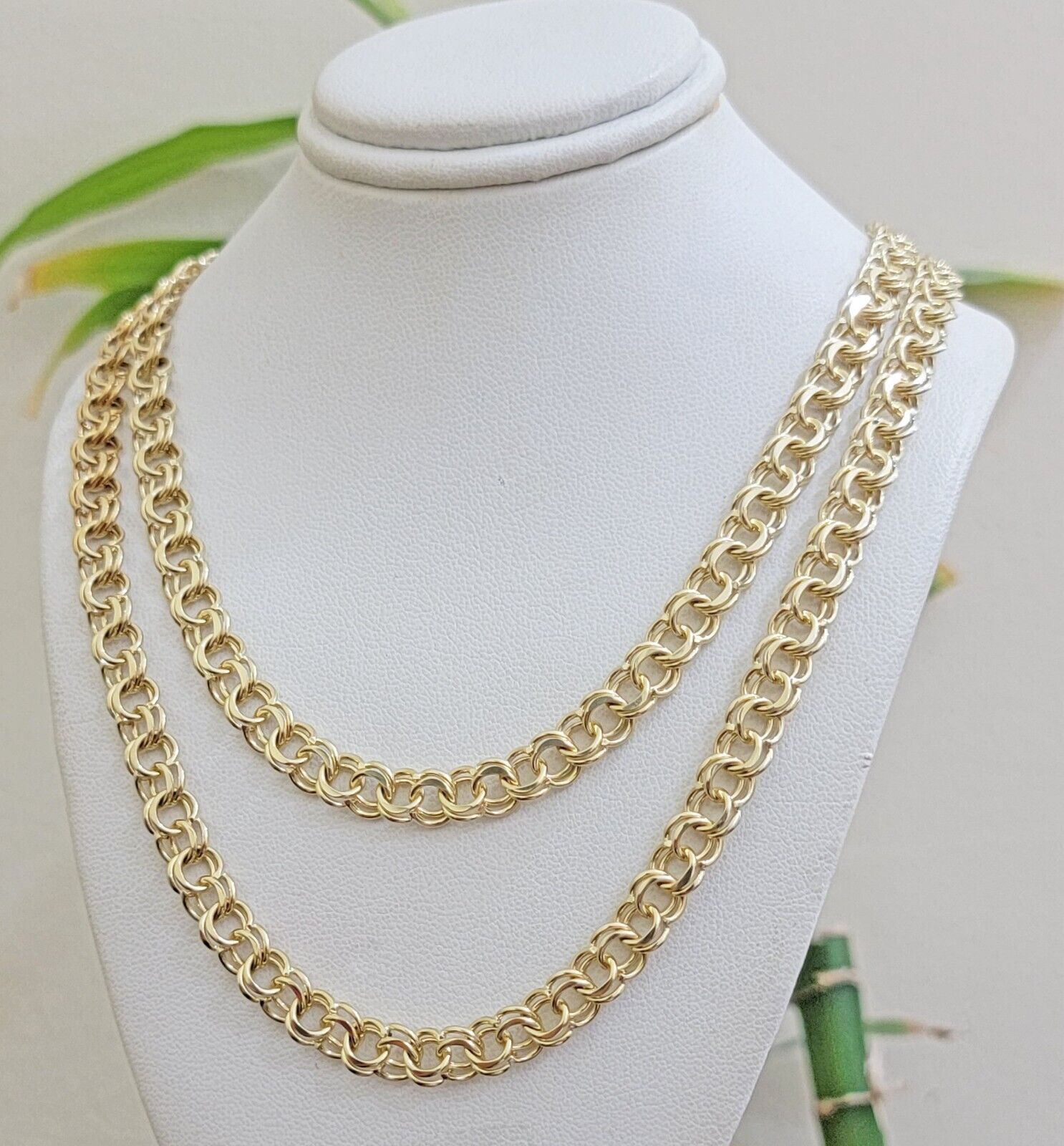 Real 10k Yellow Gold Necklace Chain Chino Link 6mm SOLID 18 - 26 Inch Mens 10Kt - GoldenlinQ