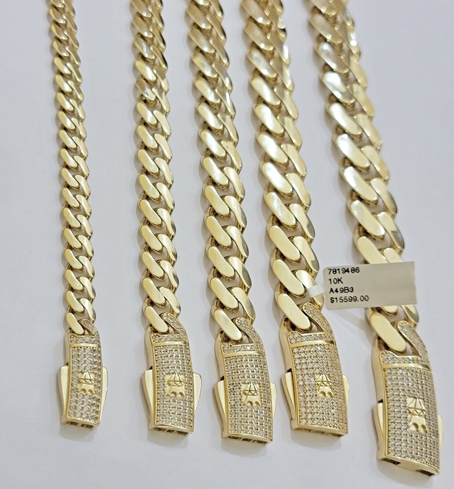 Real 10k Yellow Gold Necklace Link Chain Royal Cuban 7mm - 15mm 20 22 24 26 Inch - GoldenlinQ