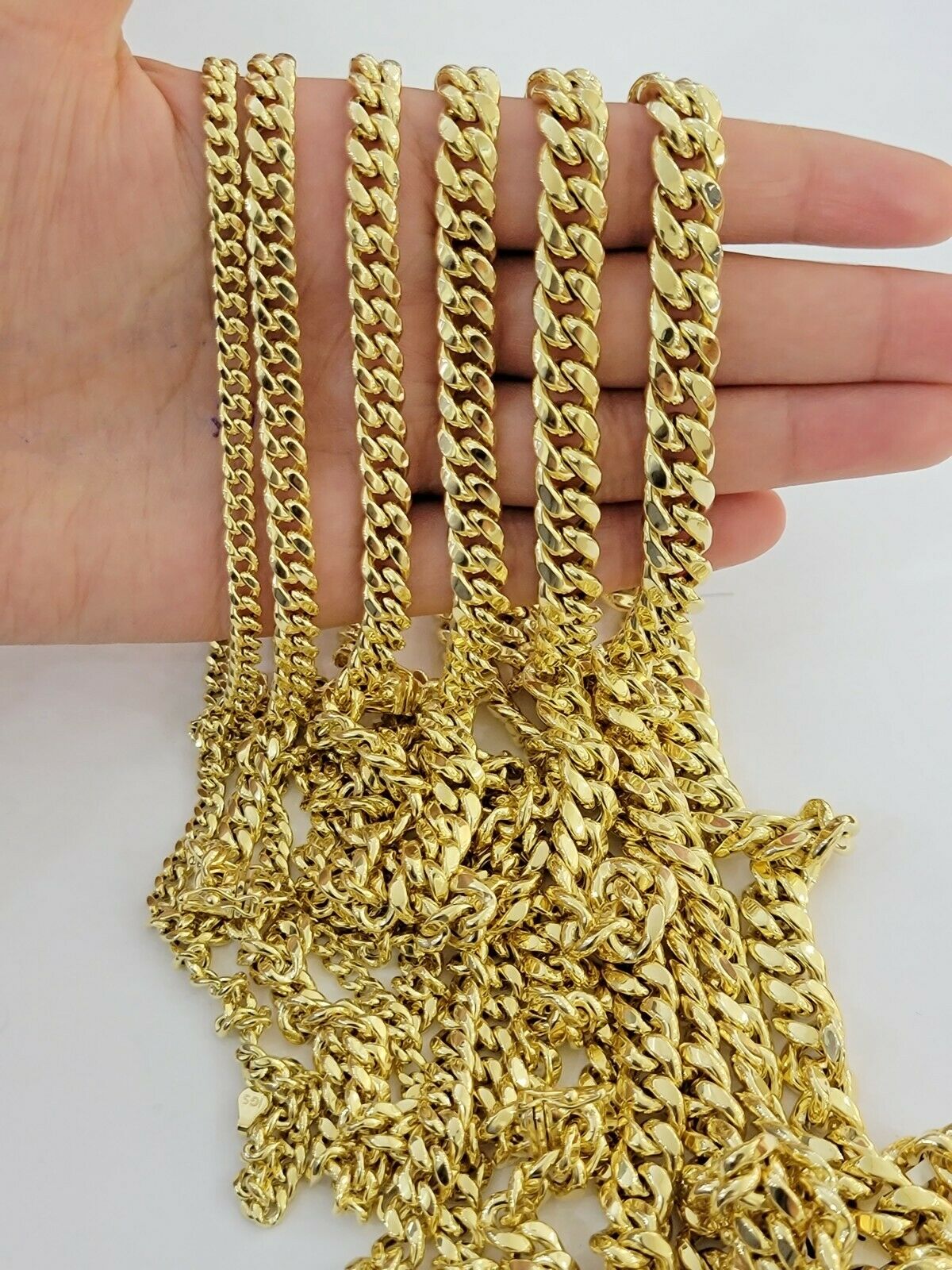 REAL 10k Yellow Gold Necklace Mens Chain Miami Cuban Link 18 Inch - 30" 6mm 7mm 8mm 9mm - GoldenlinQ