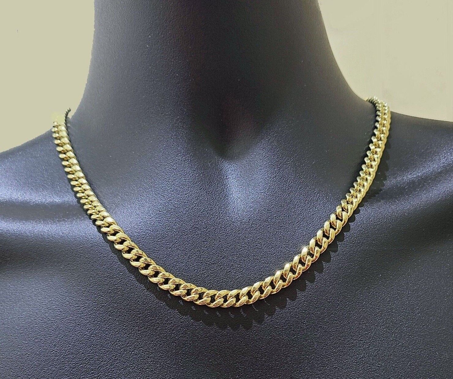 Real 10k Yellow Gold Necklace Miami Cuban Chain 6mm 20" inch 10kt Men's Chain - GoldenlinQ