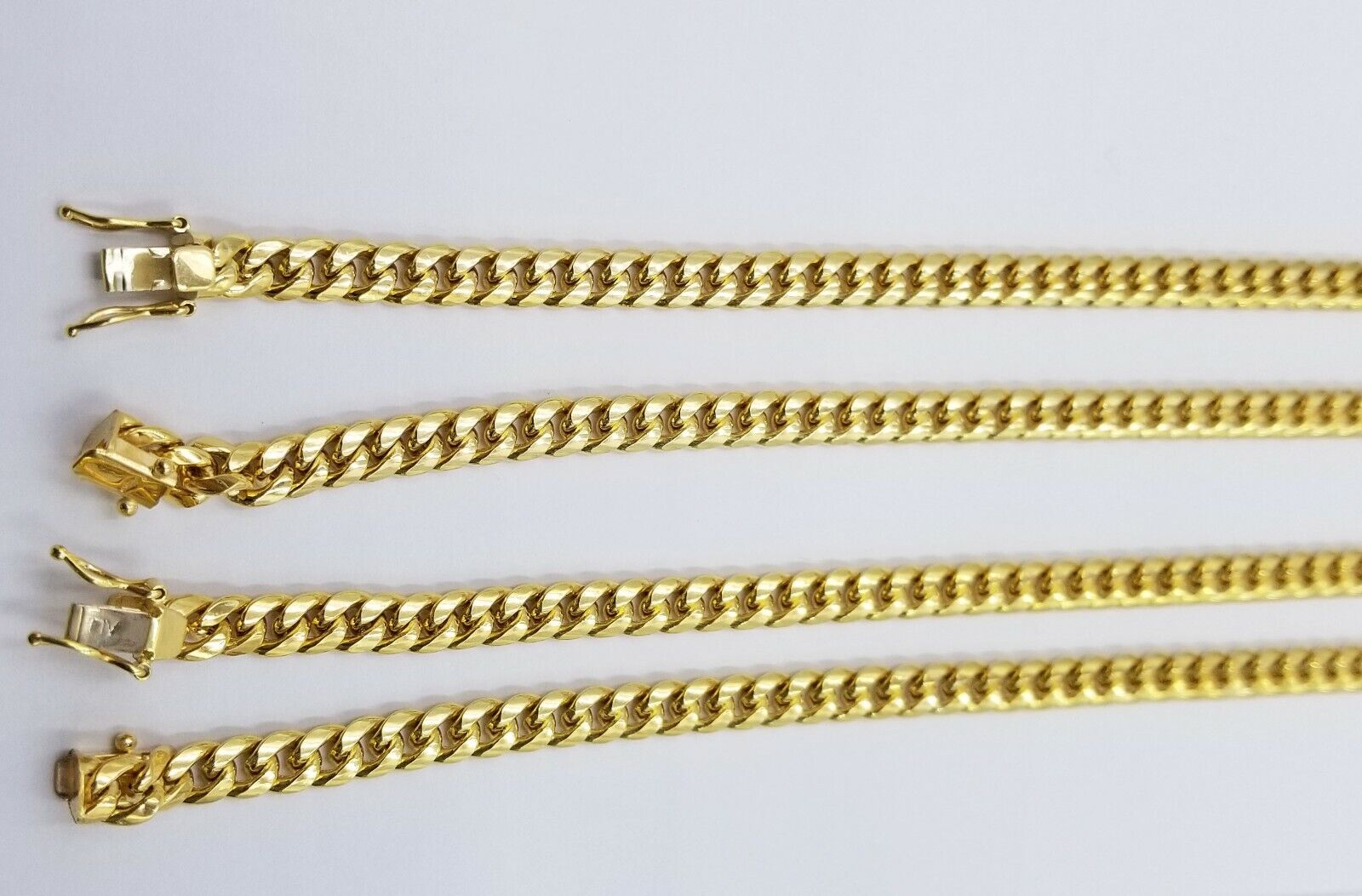 Real 10k Yellow Gold necklace Miami Cuban Link Chain 6mm Mens 10kt 24" Box Lock - GoldenlinQ