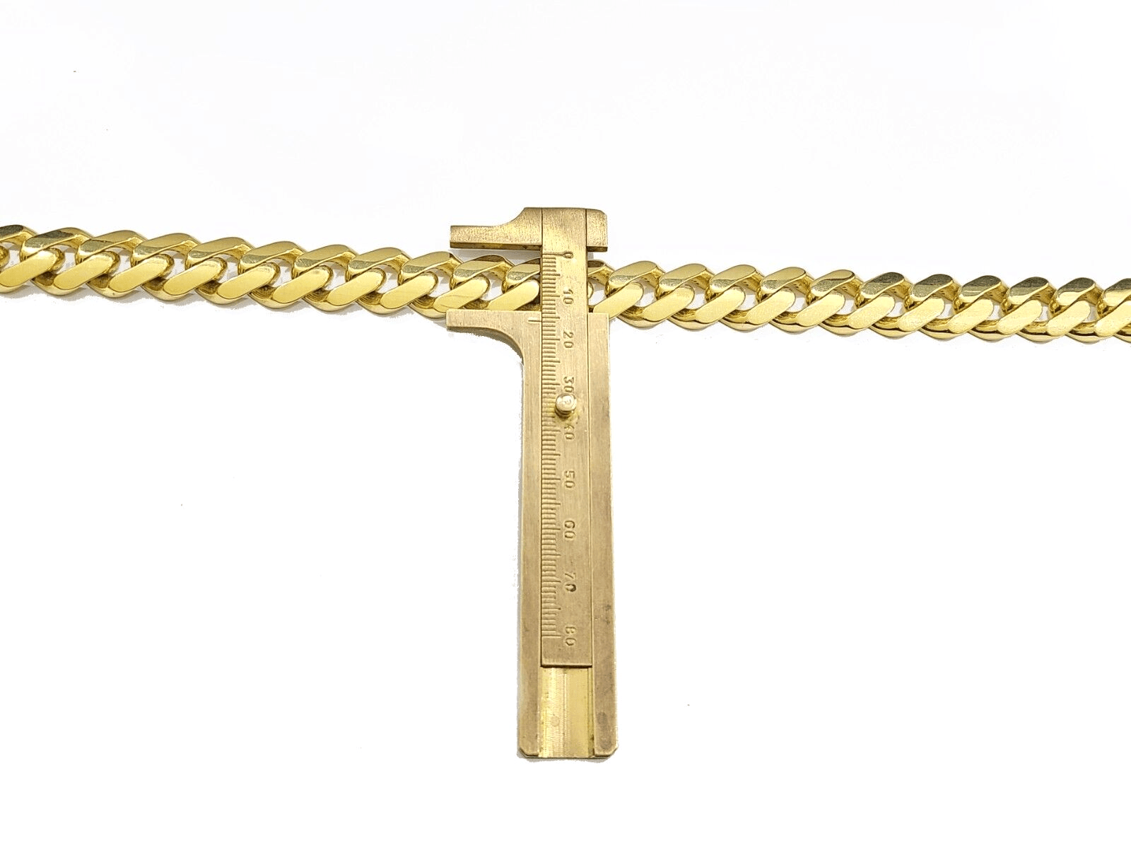 Real 10k Yellow Gold Necklace Monaco Chain 15mm 30" inch 10kt Unisex Chain - GoldenlinQ